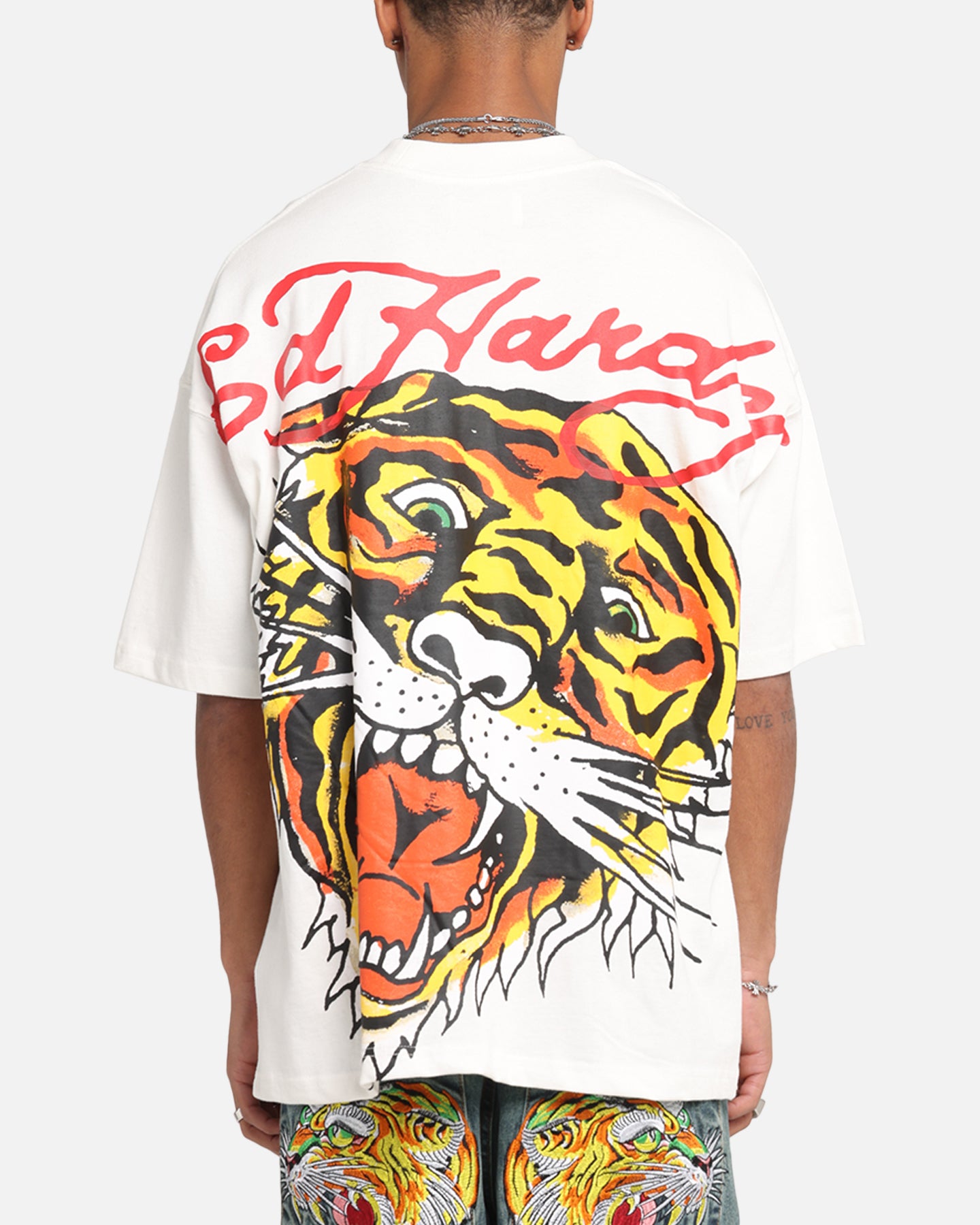 Ed Hardy Tiger Oversized Print T-Shirt Off White、mySite、zt4zffjzw
