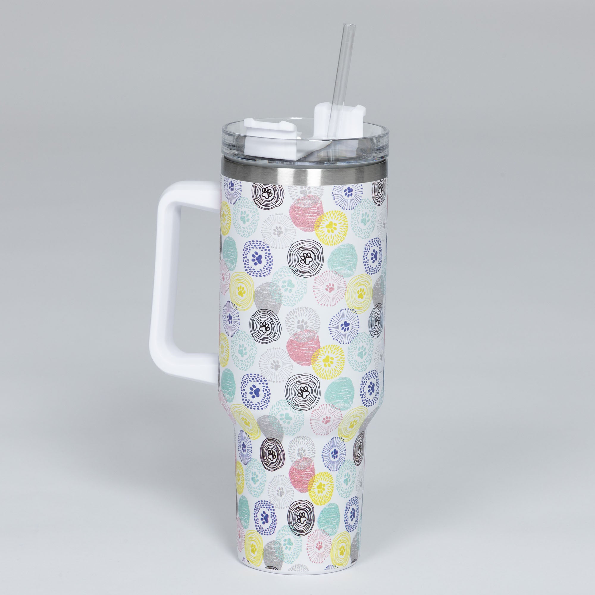 Paw Print Vacuum Sealed Stainless Steel Tumbler - 40 oz、mySite、camillekostekn