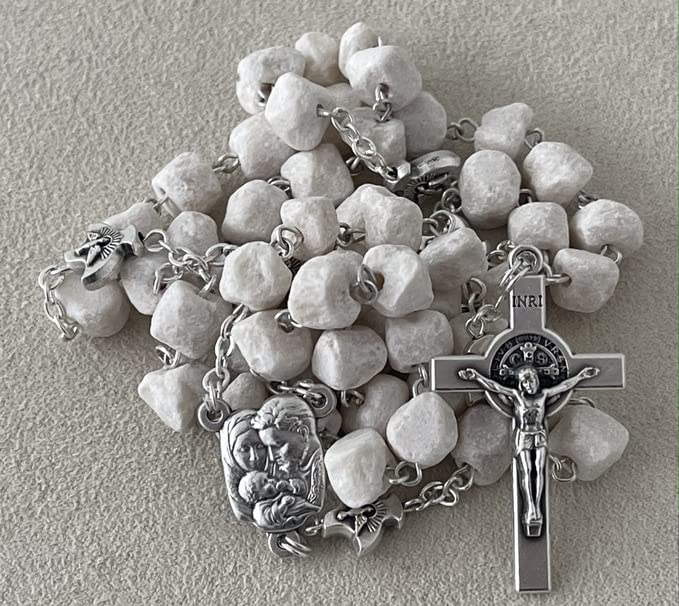  MEDJUGORJE - Rosary Made from Apparition Hill Stones directly from MEDUGORJE. (20 inches Long) - with The Holy Family、mySite、elrpsem3k