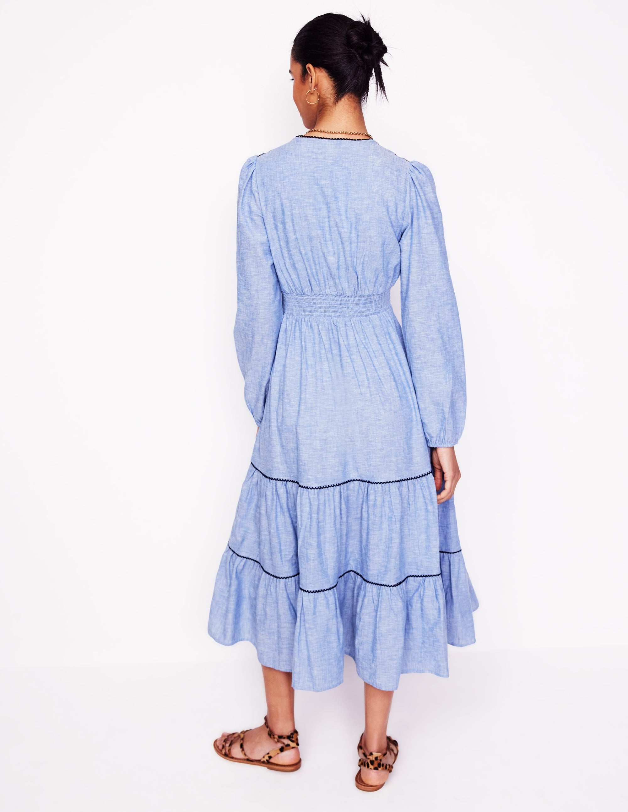  Violet Linen Blend Midi Dress-Chambray、mySite、ashleygrahame