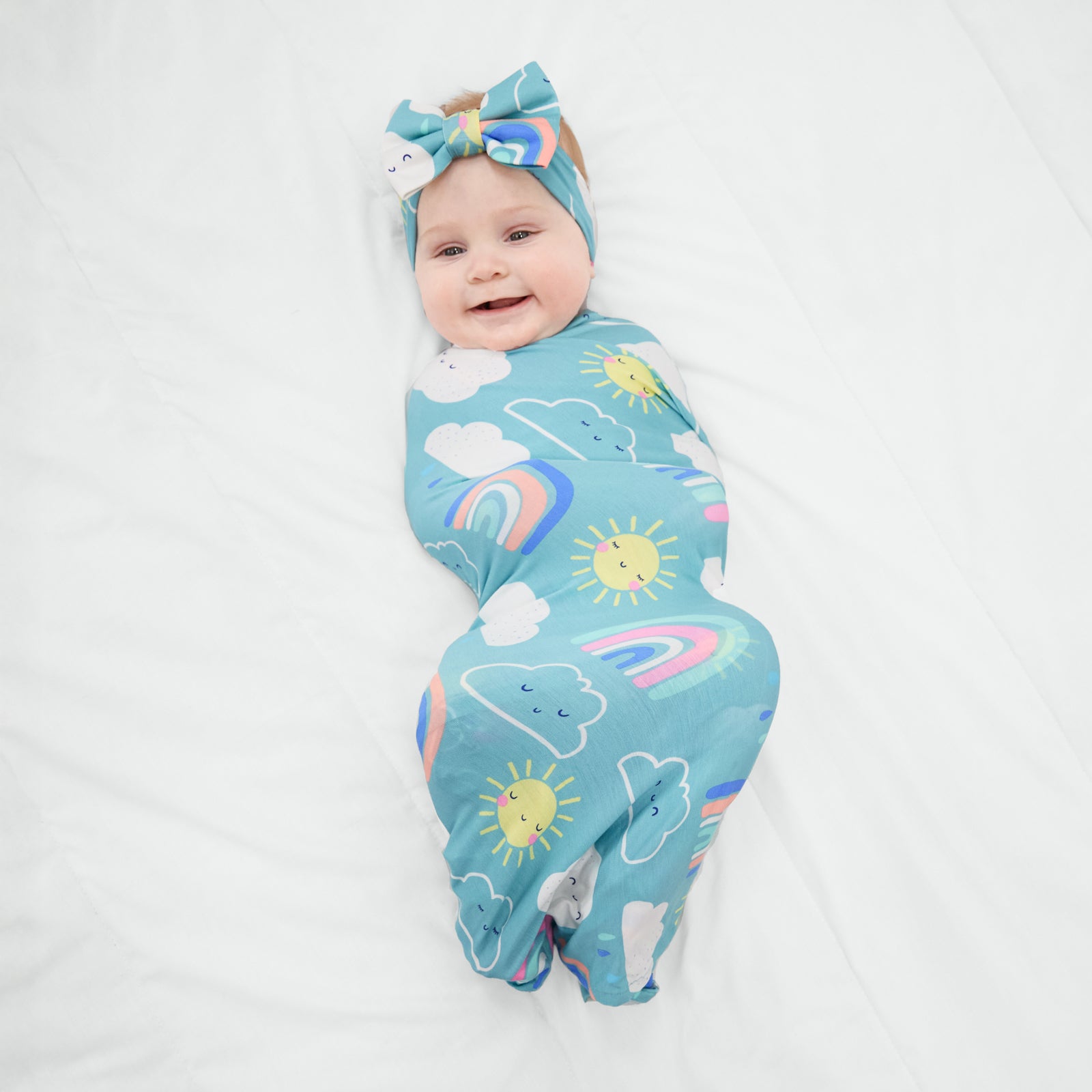 Sunny Skies Swaddle & Luxe Bow Headband Set、mySite、g9winljtr