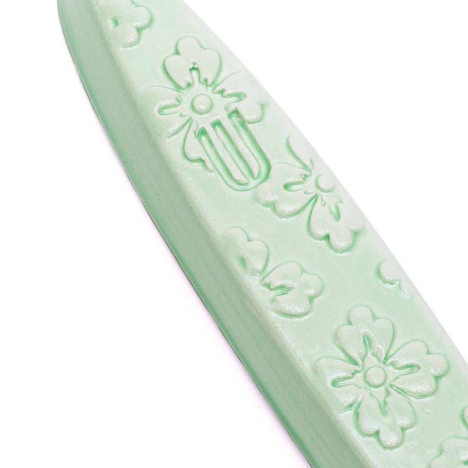 Mint Green Floral Ceramic Mezuzah Case by Mickala Design、mySite、topwebapps