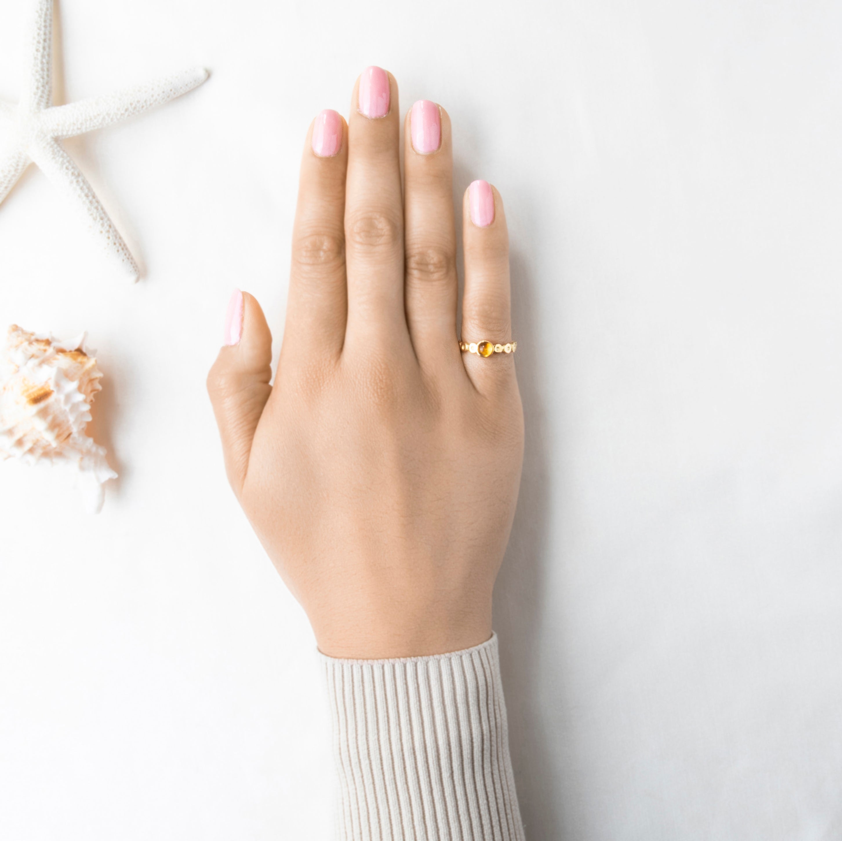 Vintage 18k Yellow Gold Citrine Glowing Cabochon Band Ring 6.50、mySite、hinf8tx79