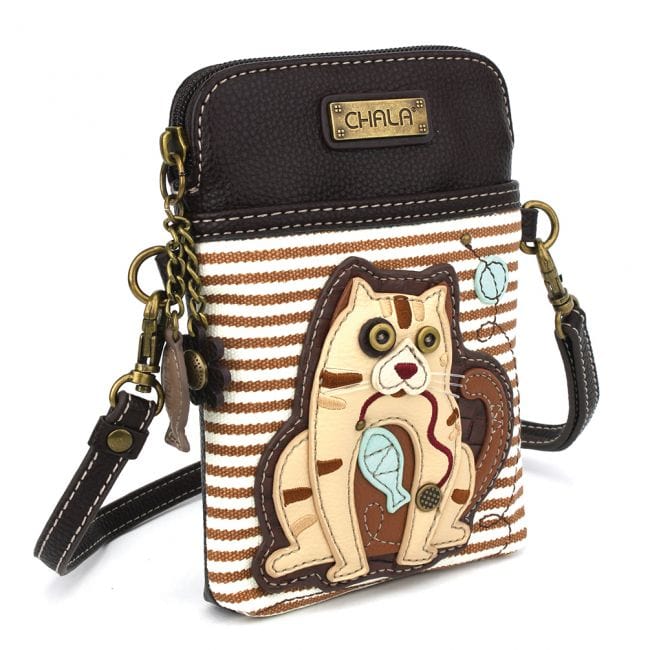 Tabby Cat GEN II - CELLPHONE CROSS-BODY - BROWN STRIPE、mySite、g9winljtr