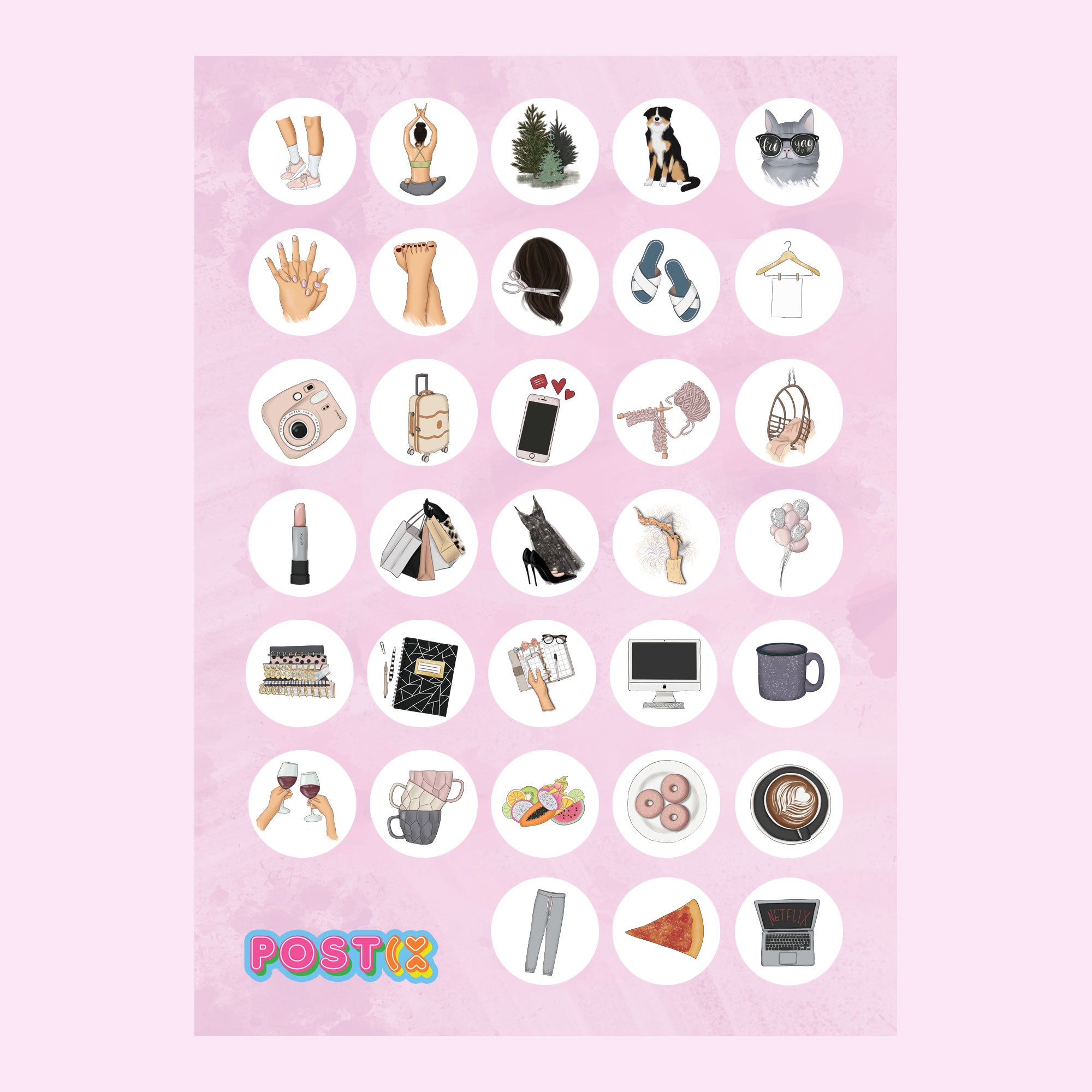  Busy Lady Sticker Sheet、mySite、ghnorth