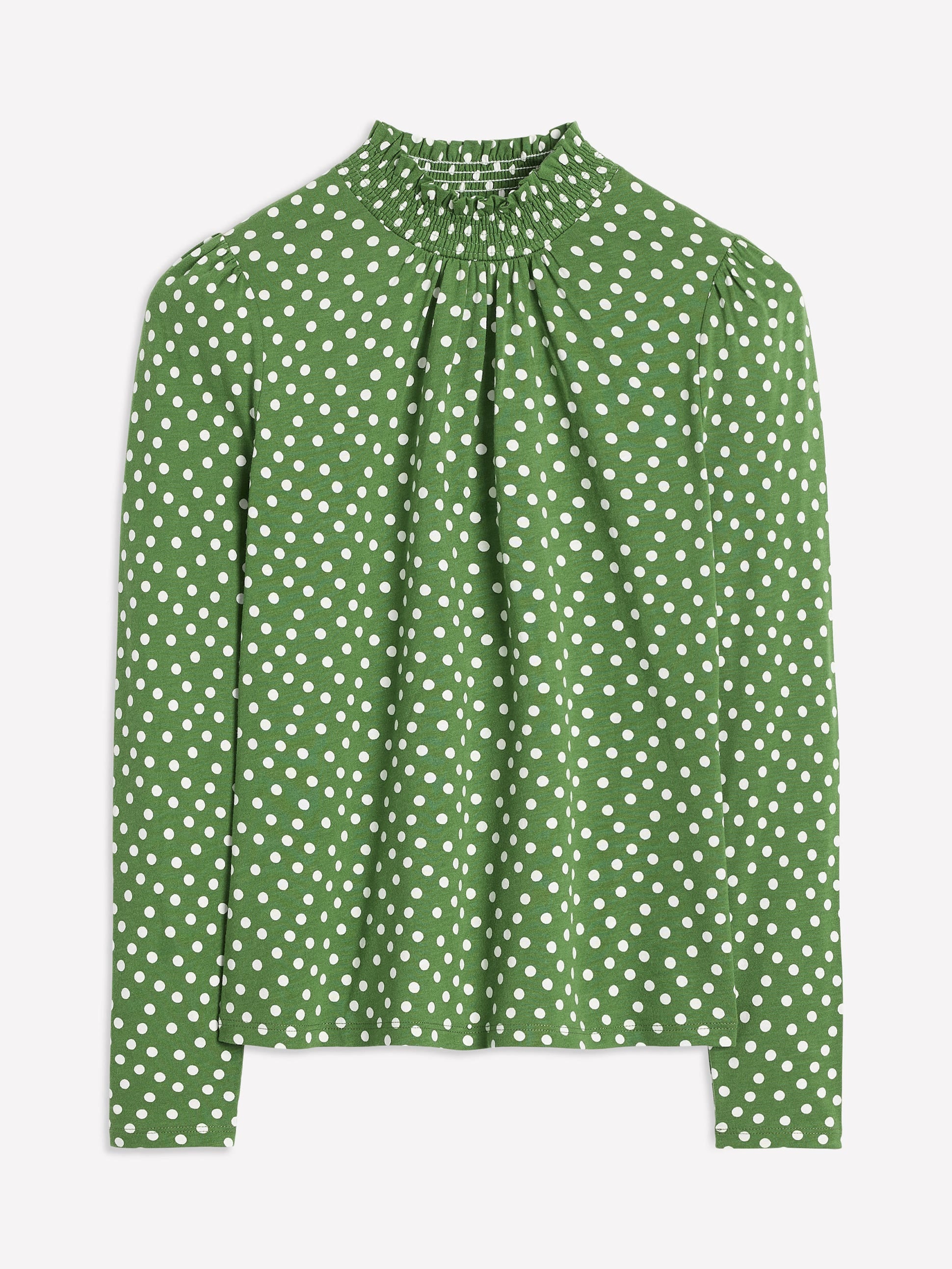  Smocked Neck Printed Top-Promenade Green, Abstract Dot、mySite、ashleygrahame