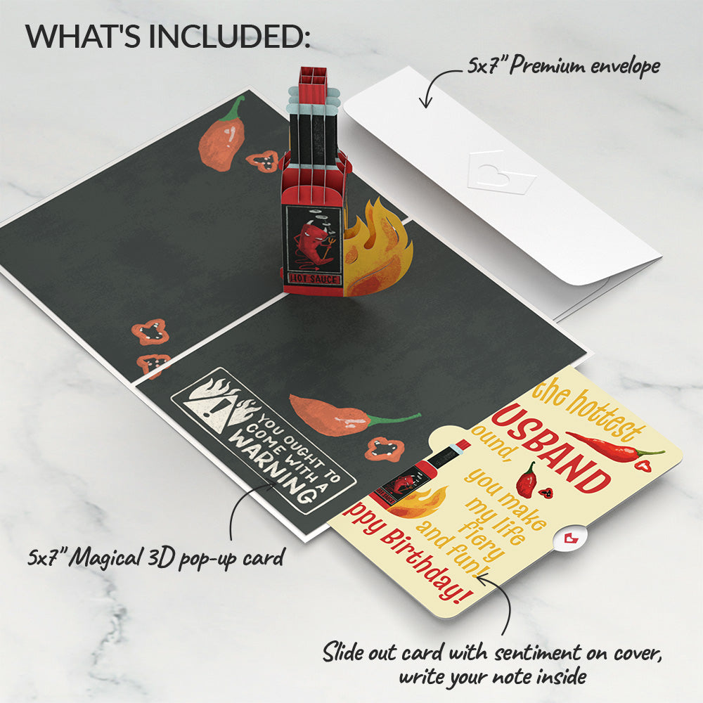 You’re So Hot - Hot Sauce Birthday Pop-Up Card and Sentiment Set for Husband、mySite、solidvoid