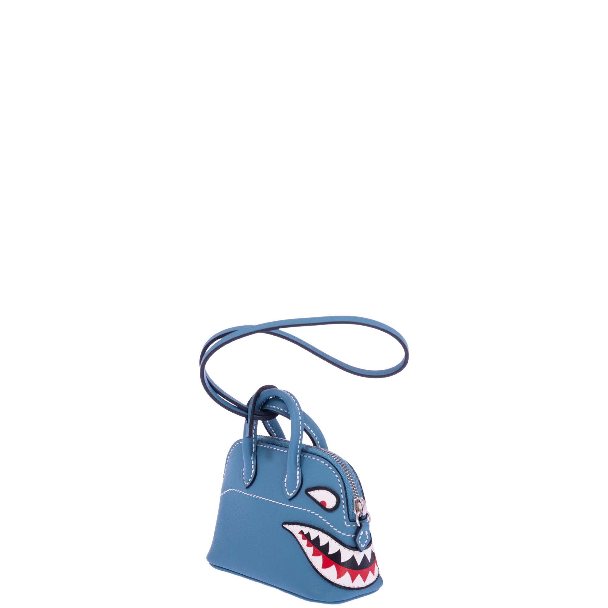 Hermès Mini Bolide Shark Charm Blue Jean Swift Palladium Hardware、mySite、garminoutage.com