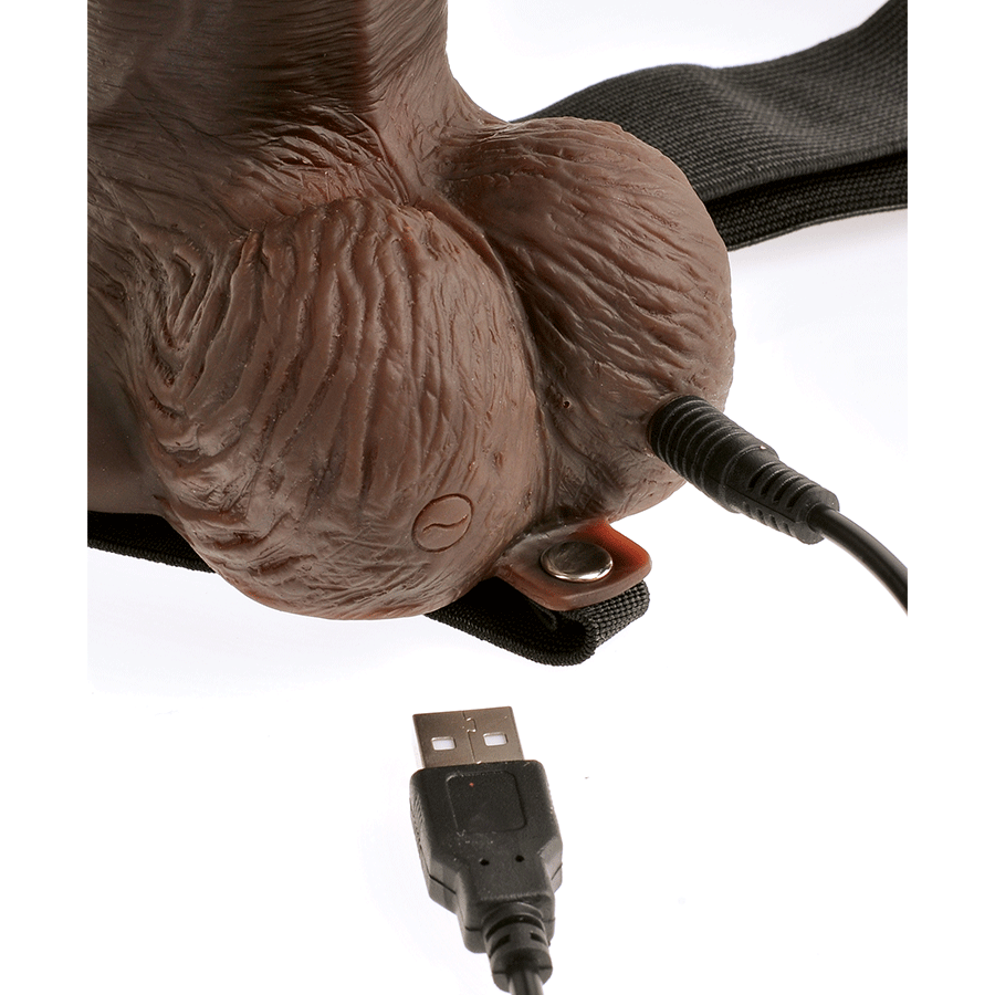 8 Inch Brown Rechargeable Vibrating Hollow Strap On Penis Extension by Fetish Fantasy、mySite、bottomscart