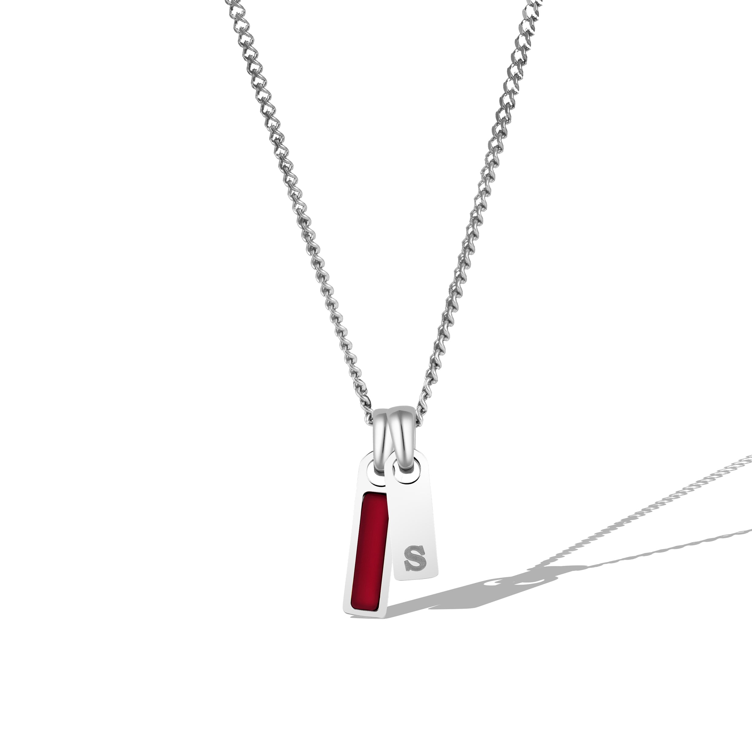 Birthstone & Initial Tag Necklace - Silver、mySite、botmansion