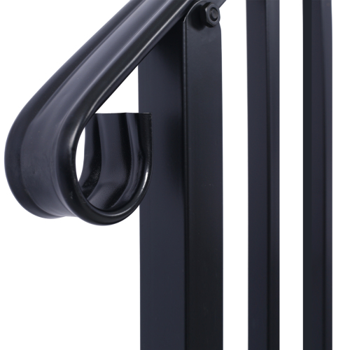 Handrails for Outdoor Steps, Fit 2 or 3 Steps Outdoor Stair Railing, Picket#2 Wrought Iron Handrail, Flexible Porch Railing, Black Transitional Handrails for Concrete Steps or Wooden Stairs、、eastwooduniform