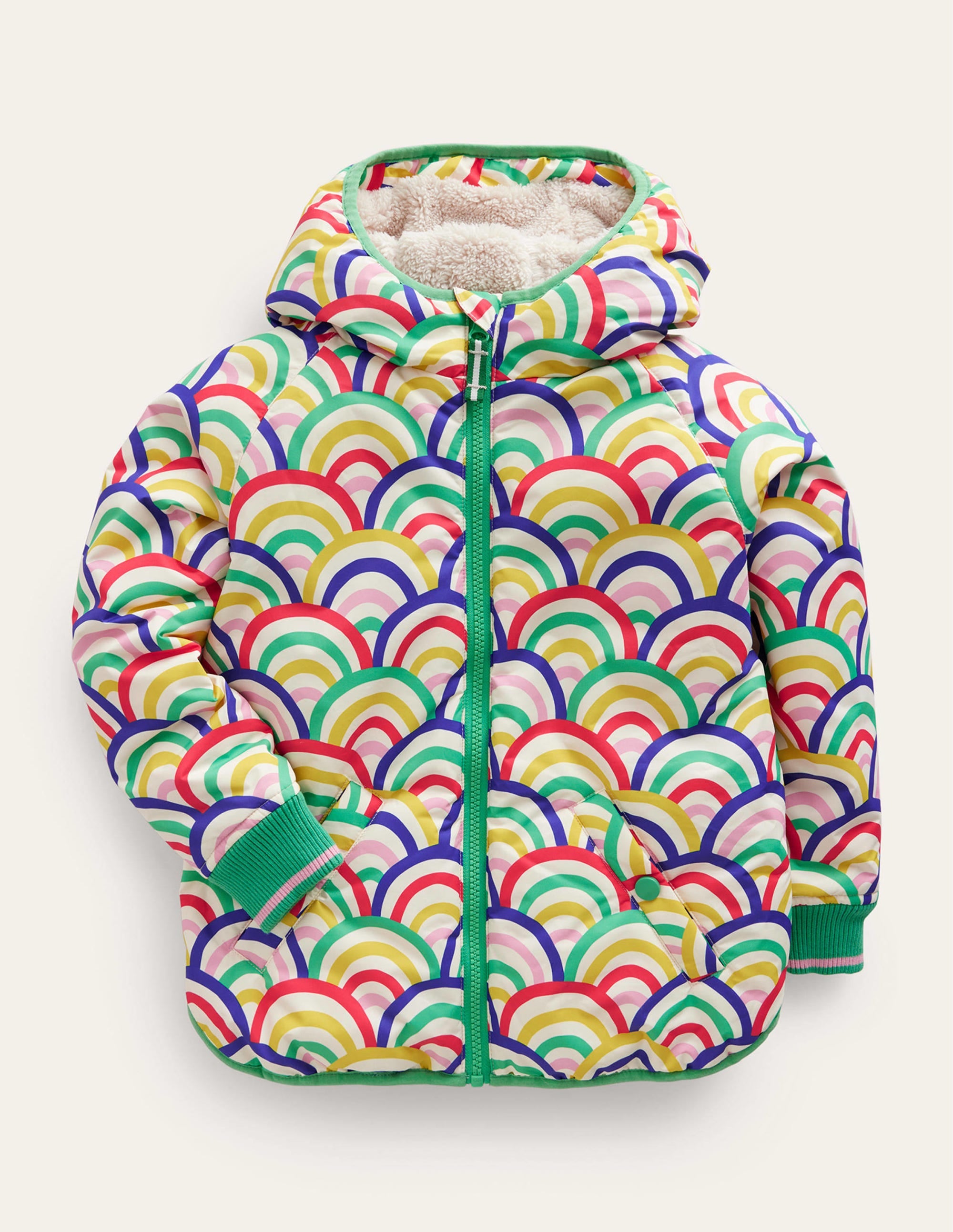  Printed Sherpa Lined Anorak-Multi Rainbow、mySite、ashleygrahame