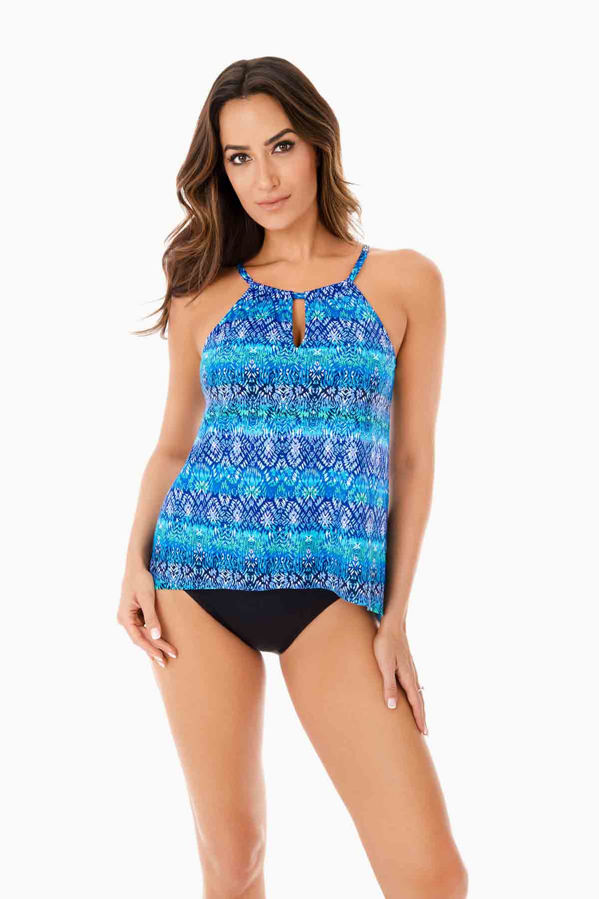  Peephole Tankini Top in Blue Curacao、mySite、justintrudeaud