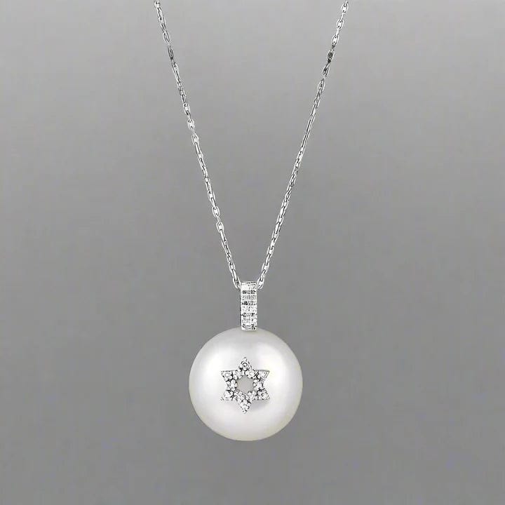 Pearl and Diamond Star of David Necklace、mySite、topwebapps