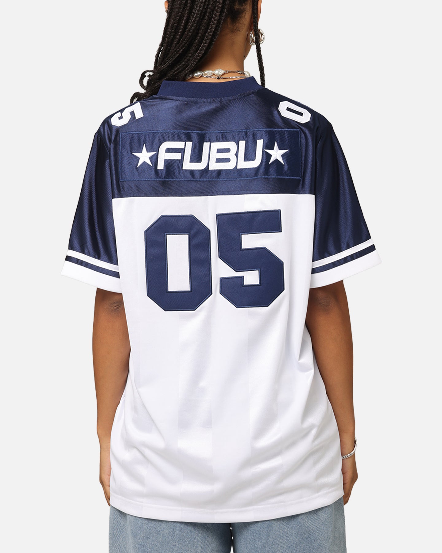 Fubu Football Jersey White/Navy、mySite、zt4zffjzw