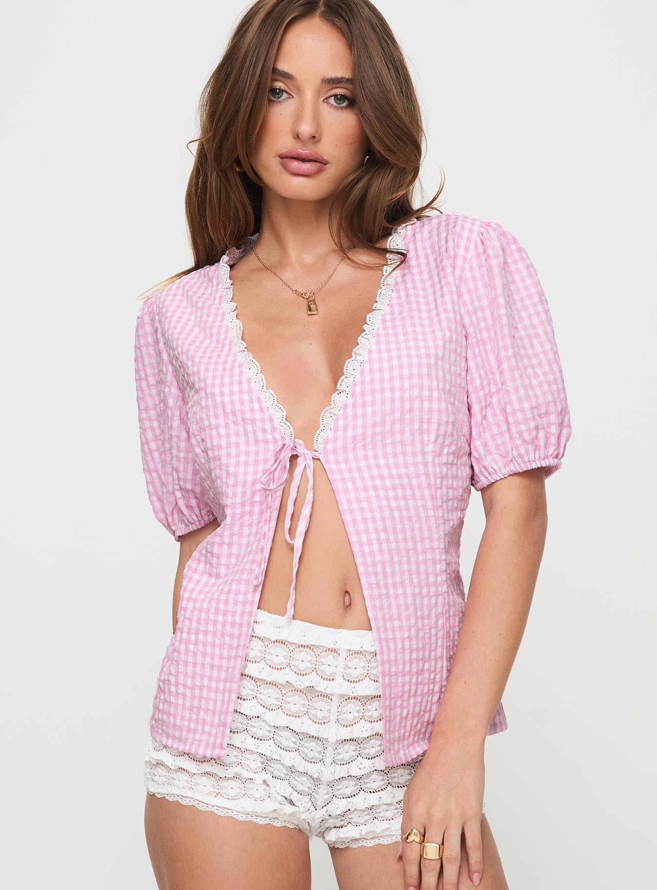 Sez Top Pink Gingham、mySite、solidvoid