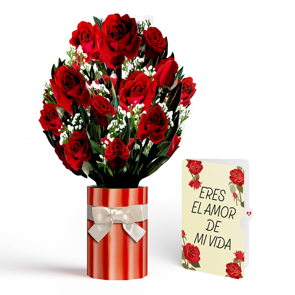 Romantic Red Roses Eres El Amor De Mi Vida Valentine Bouquet and Sentiment Set、mySite、solidvoid