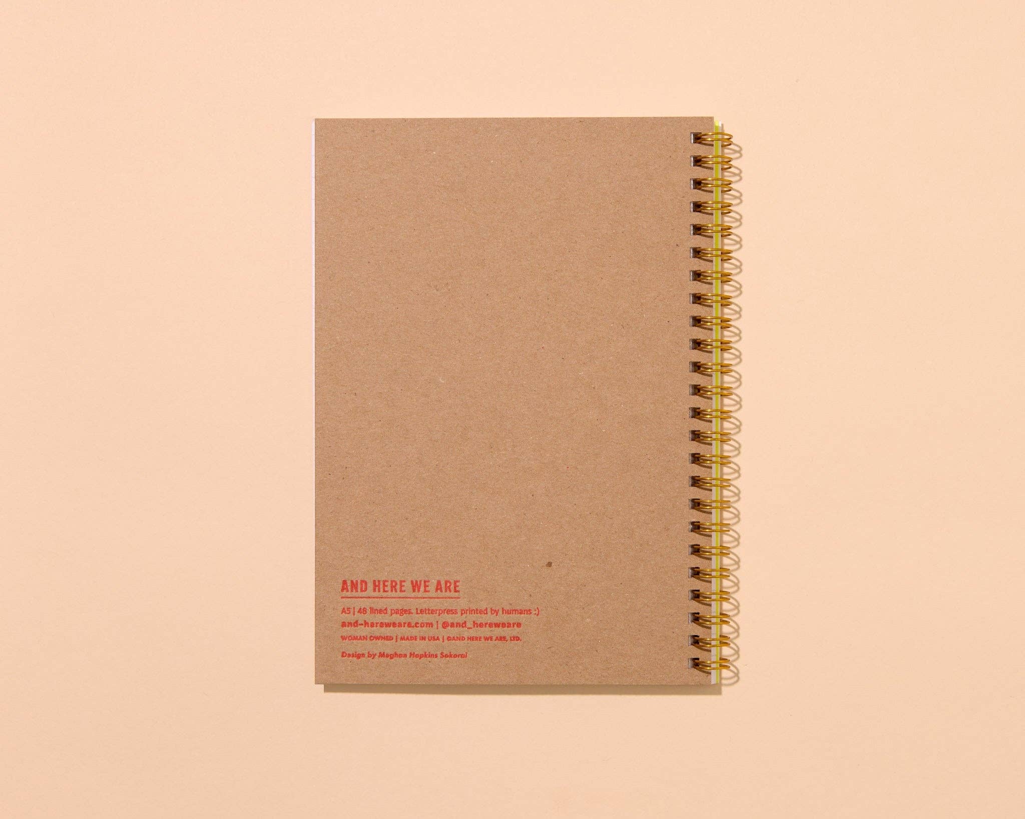 And Here We Are - Printemps Tulip Letterpress Spiral Notebook - Made in USA、mySite、garagedoors4me