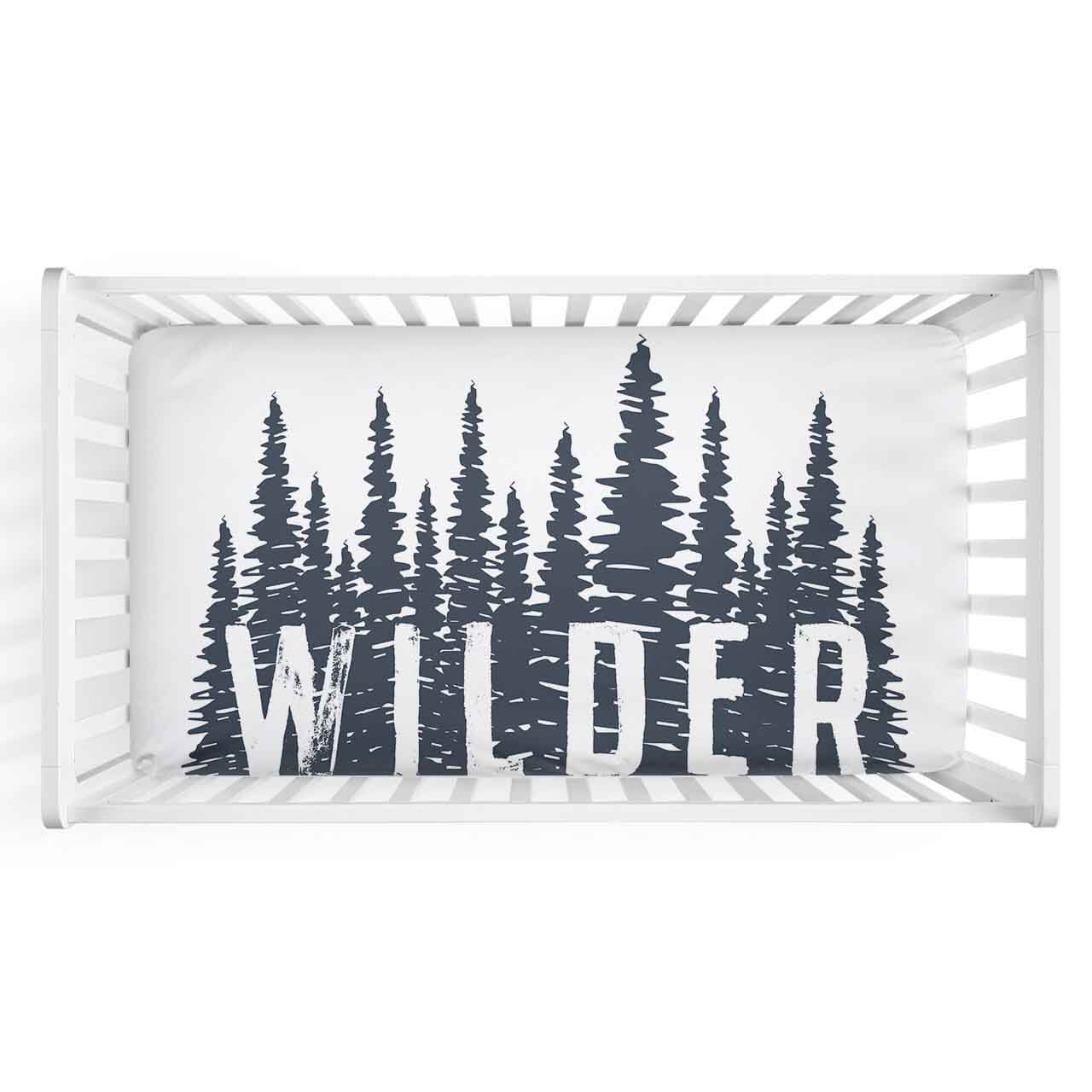  Wilder's Woodland Forest Trees Personalized Crib Sheet、mySite、layawaytickets