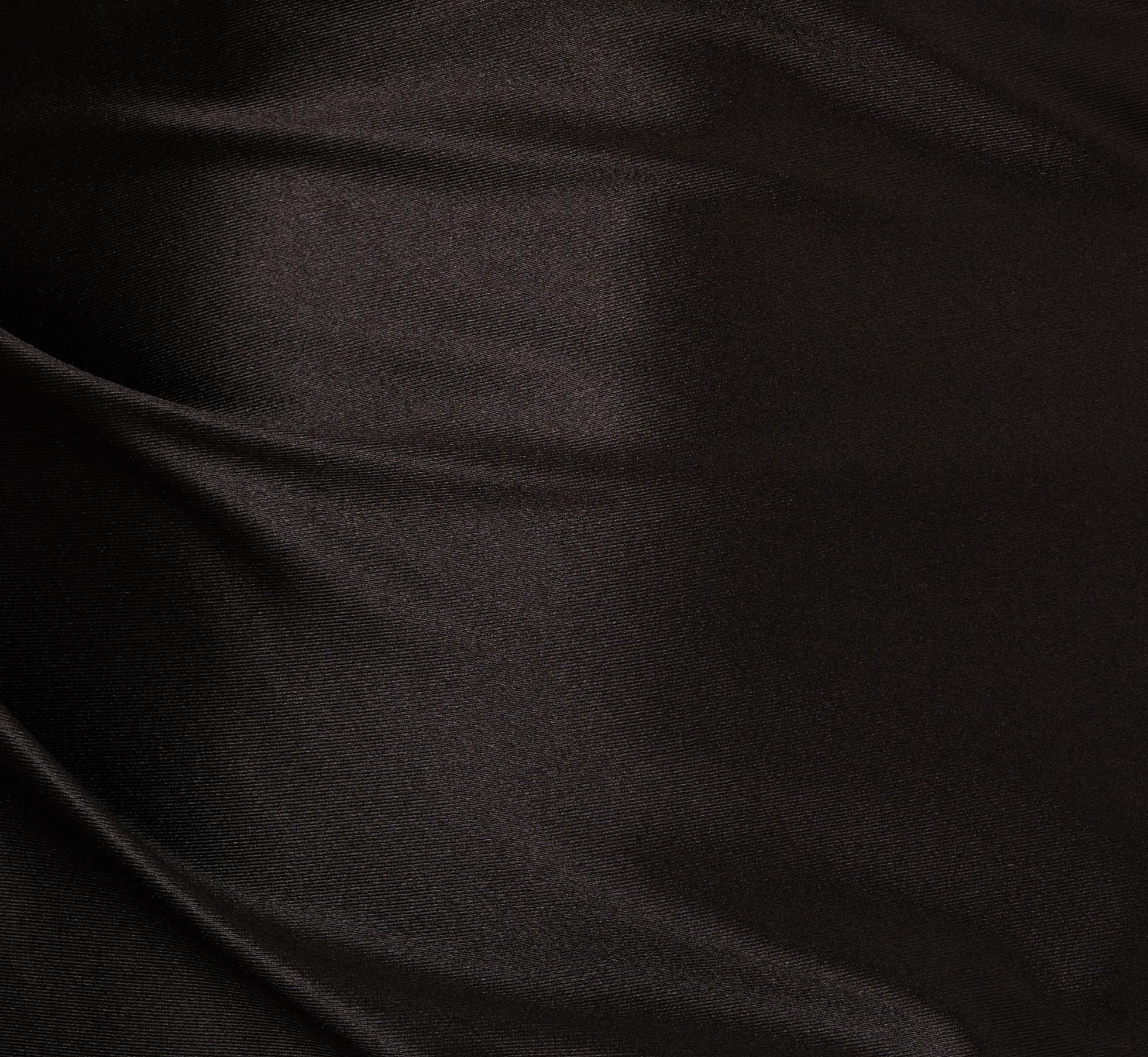 One Shoulder Satin Midi Dress With Three-Quarter Sleeve In Black、mySite、solidvoid