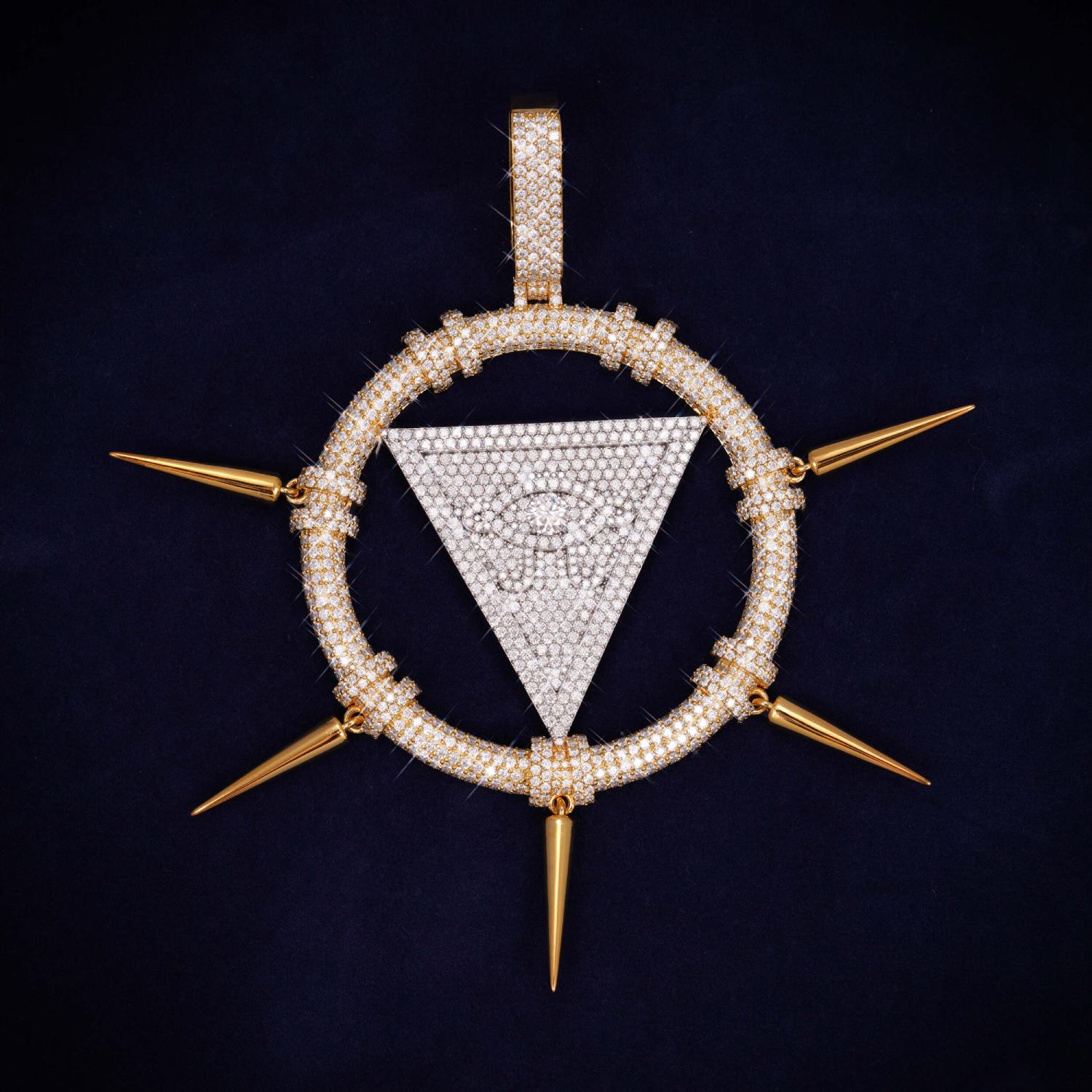 Triangle Eye Custom Moissanite Pendant 14K Gold、mySite、hinf8tx79