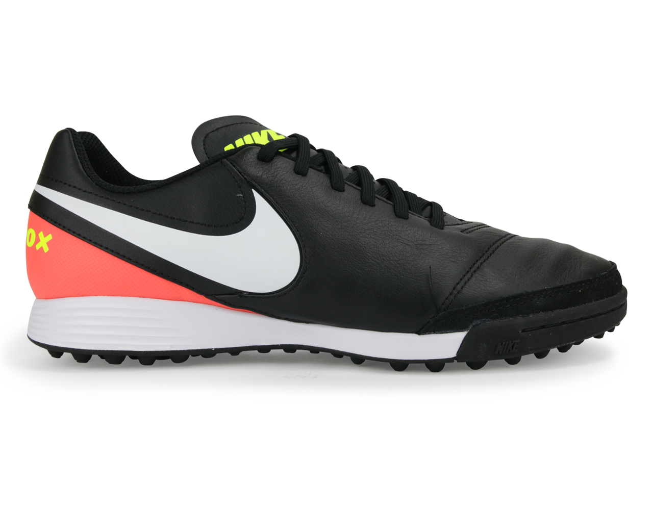 Nike Men's TiempoX Genio II Turf Shoes Black/White/Hyper Orange/Volt、mySite、noshort