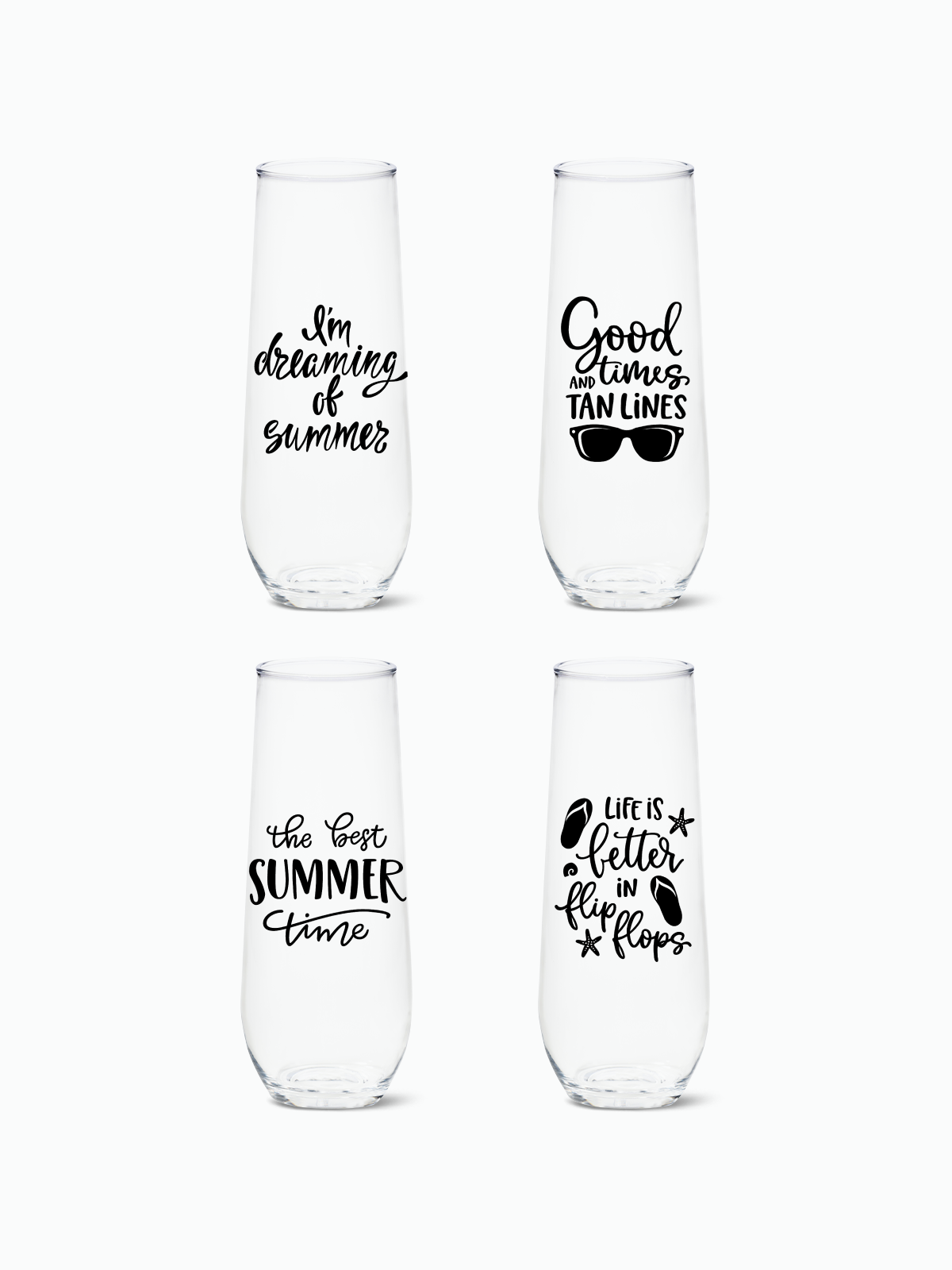 Summer Sips Series 2 - RESERVE 9oz Stemless Champagne Tritan Copolyester Glass、mySite、camillekostekn