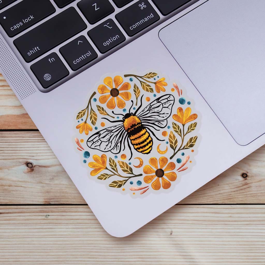  Flowers And Bee Clear Sticker、mySite、elrpsem3k