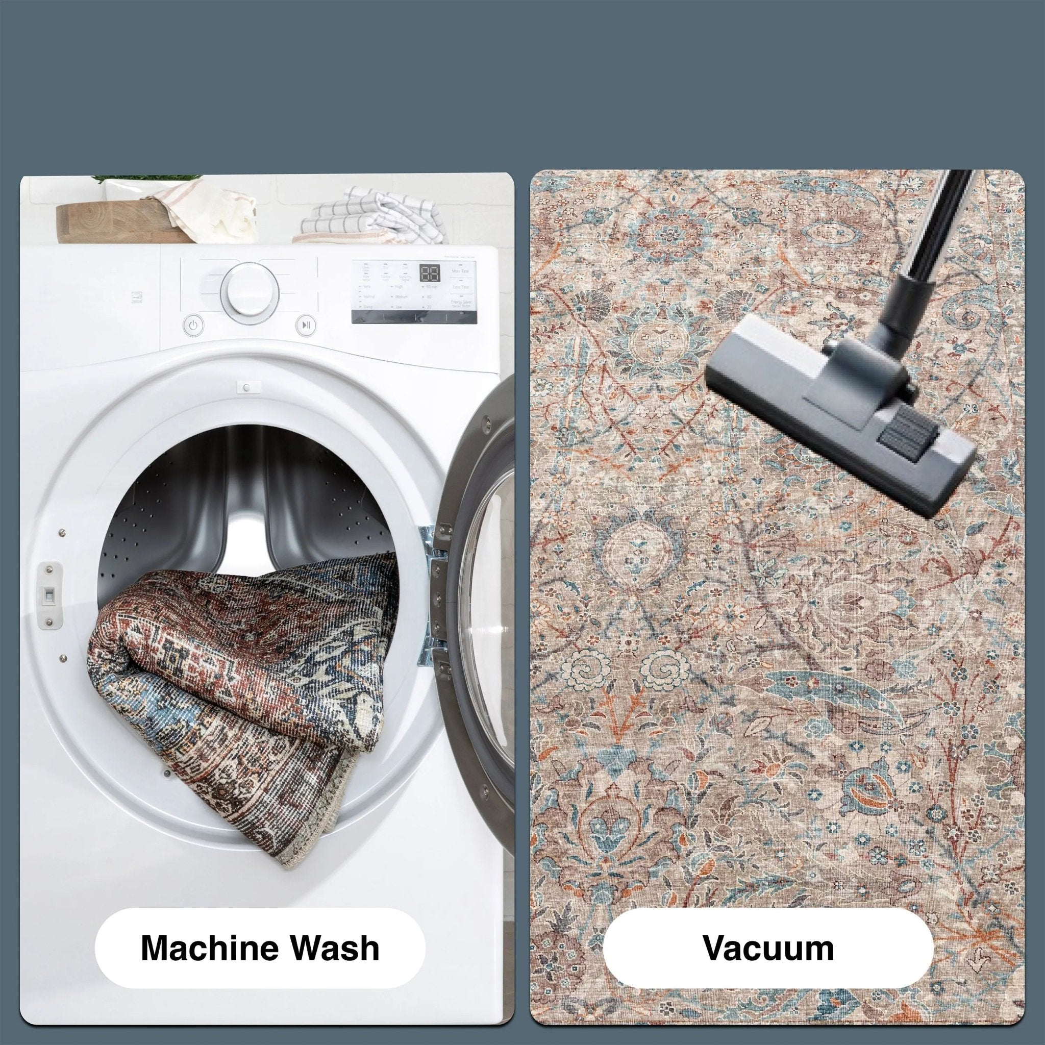 Emilia Vintage Persian Floral Ivory Flat-Weave Rug、mySite、gigharbornorthrealestate