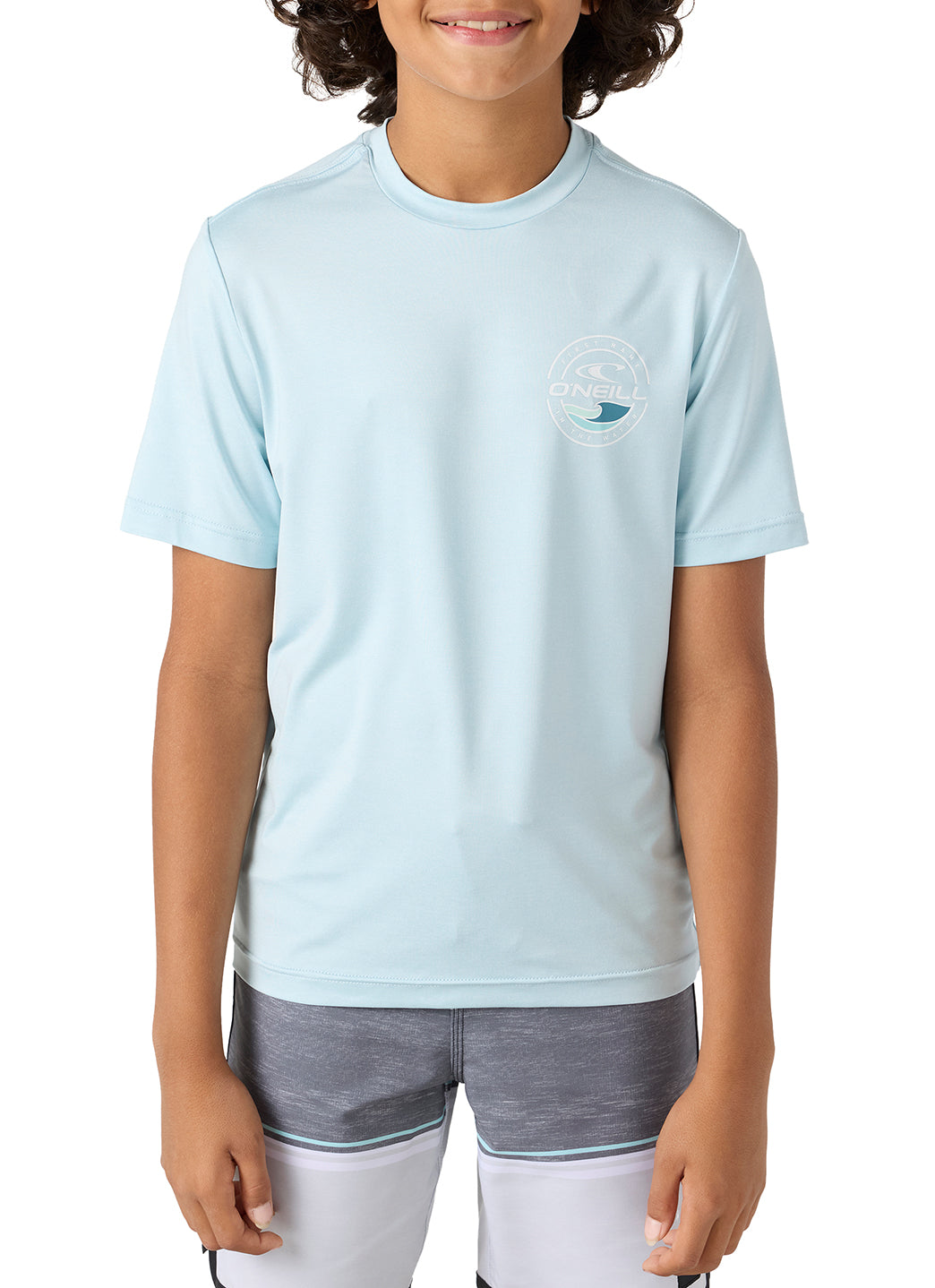 O'Neill Boys' Trvlr UPF 50+ Peak Short Sleeve Rash Guard (Big Kid)、mySite、noshort