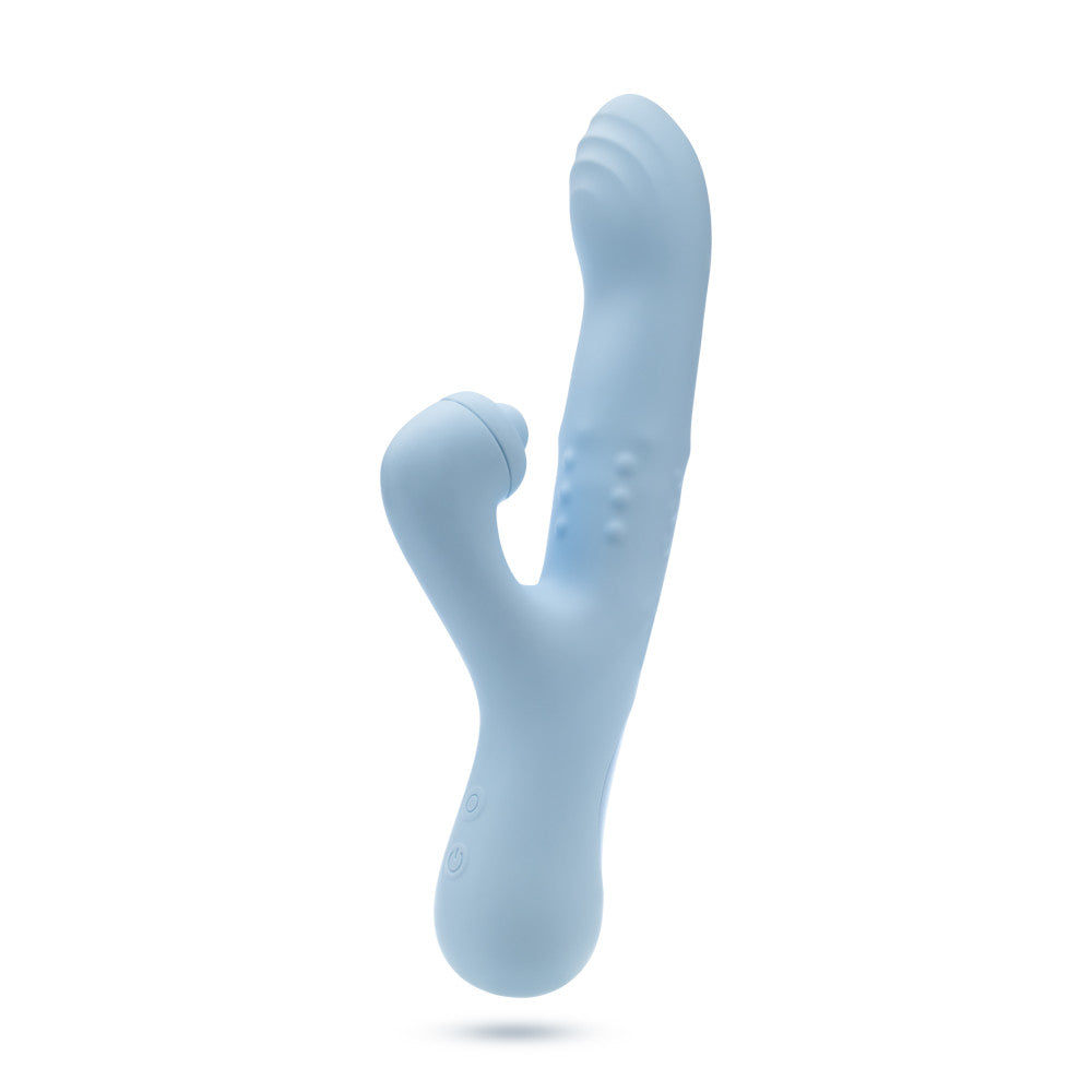Blush Devin 9.25 Inch G Spot Clitoral Dual Stimulation Rabbit Vibrator In Blue - 10 Vibration Functions - Soft Silicone、mySite、bottomscart