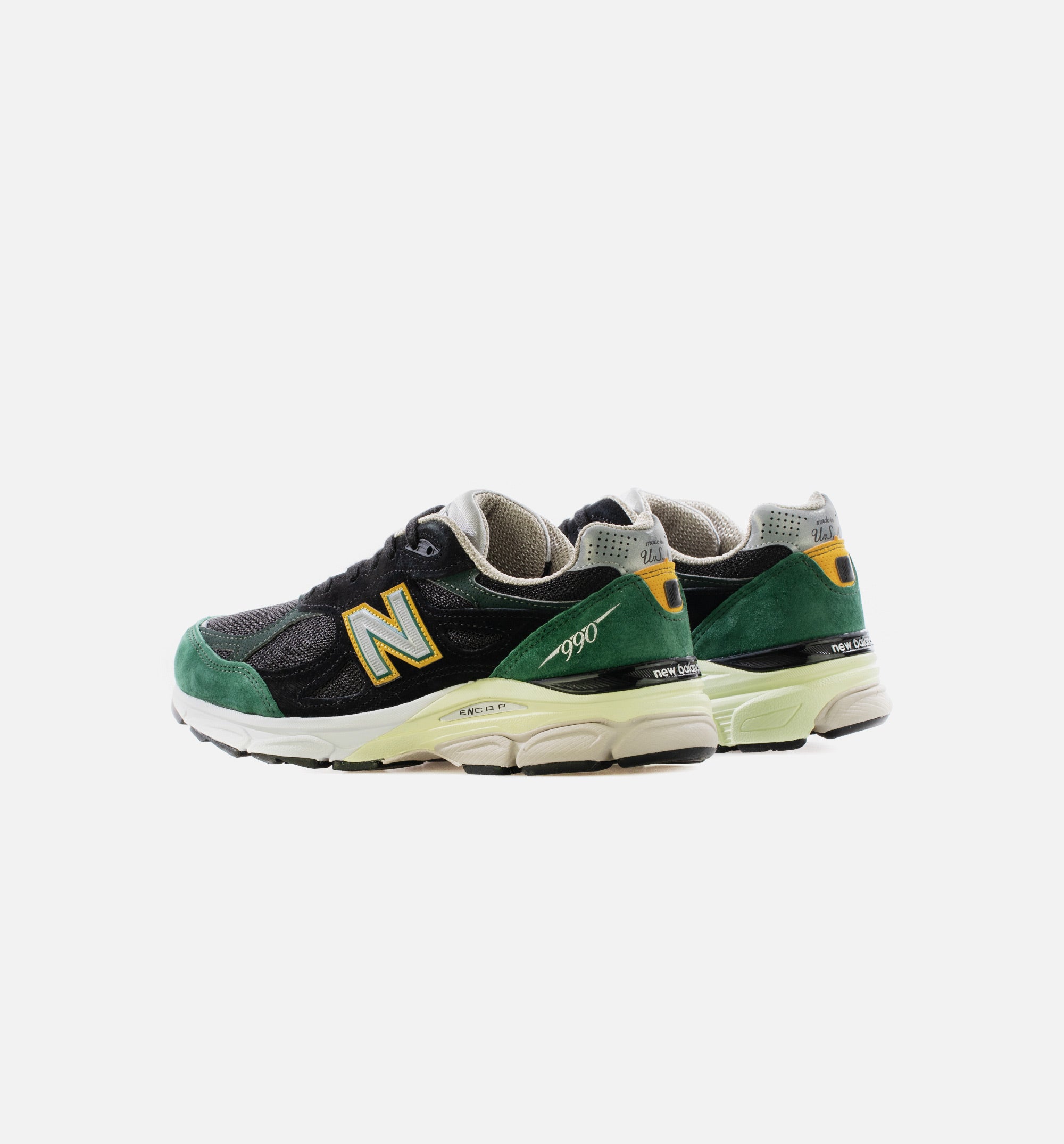 Made in USA 990v3 Mens Running Shoe - Black/Green/White、mySite、dreamappss