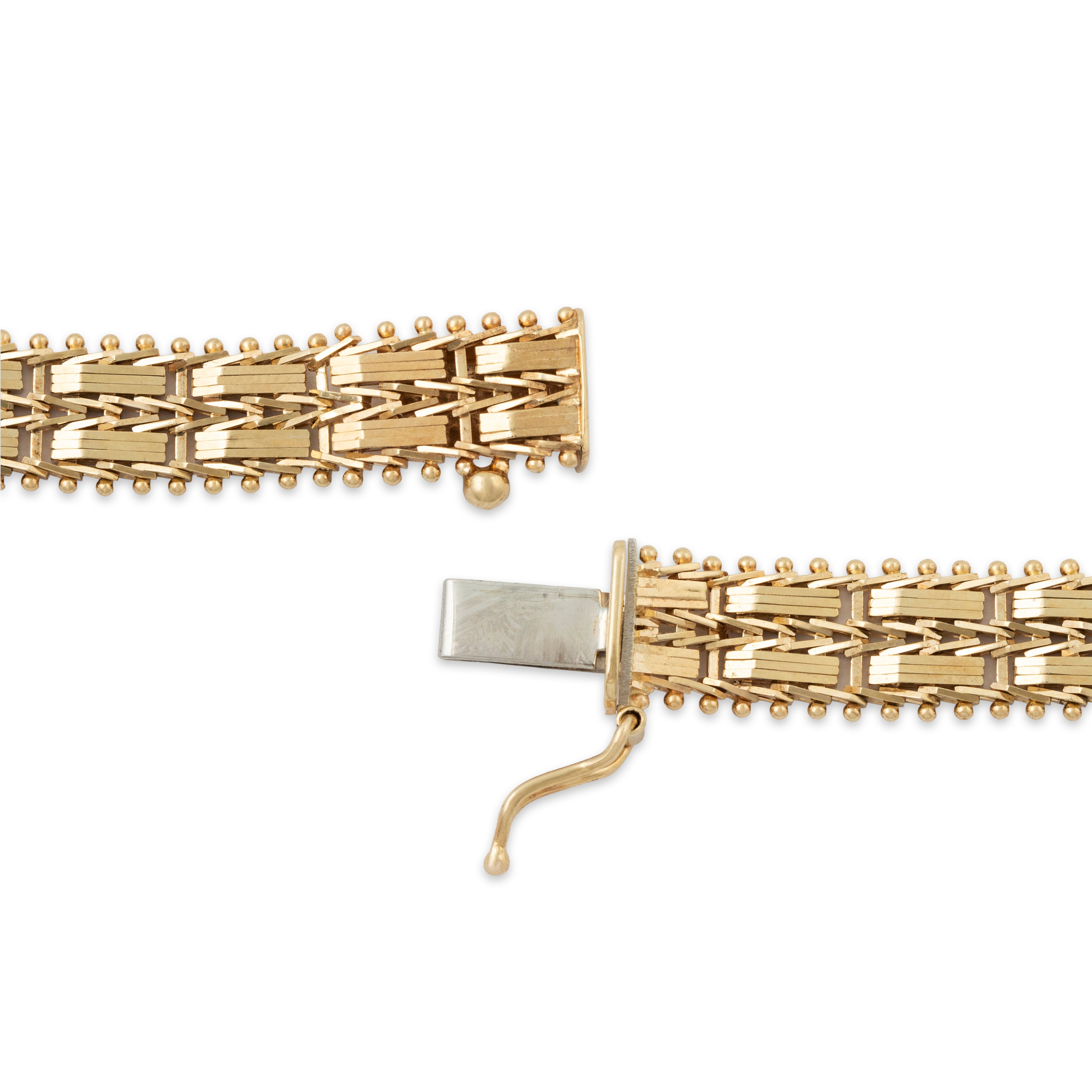 Vintage 14k Yellow Gold Articulated Chain Link Bracelet 7、mySite、hinf8tx79