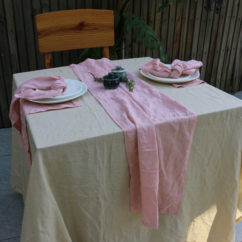 Pure Linen Table Cover | Solid Color | Beige、mySite、camillekostekn