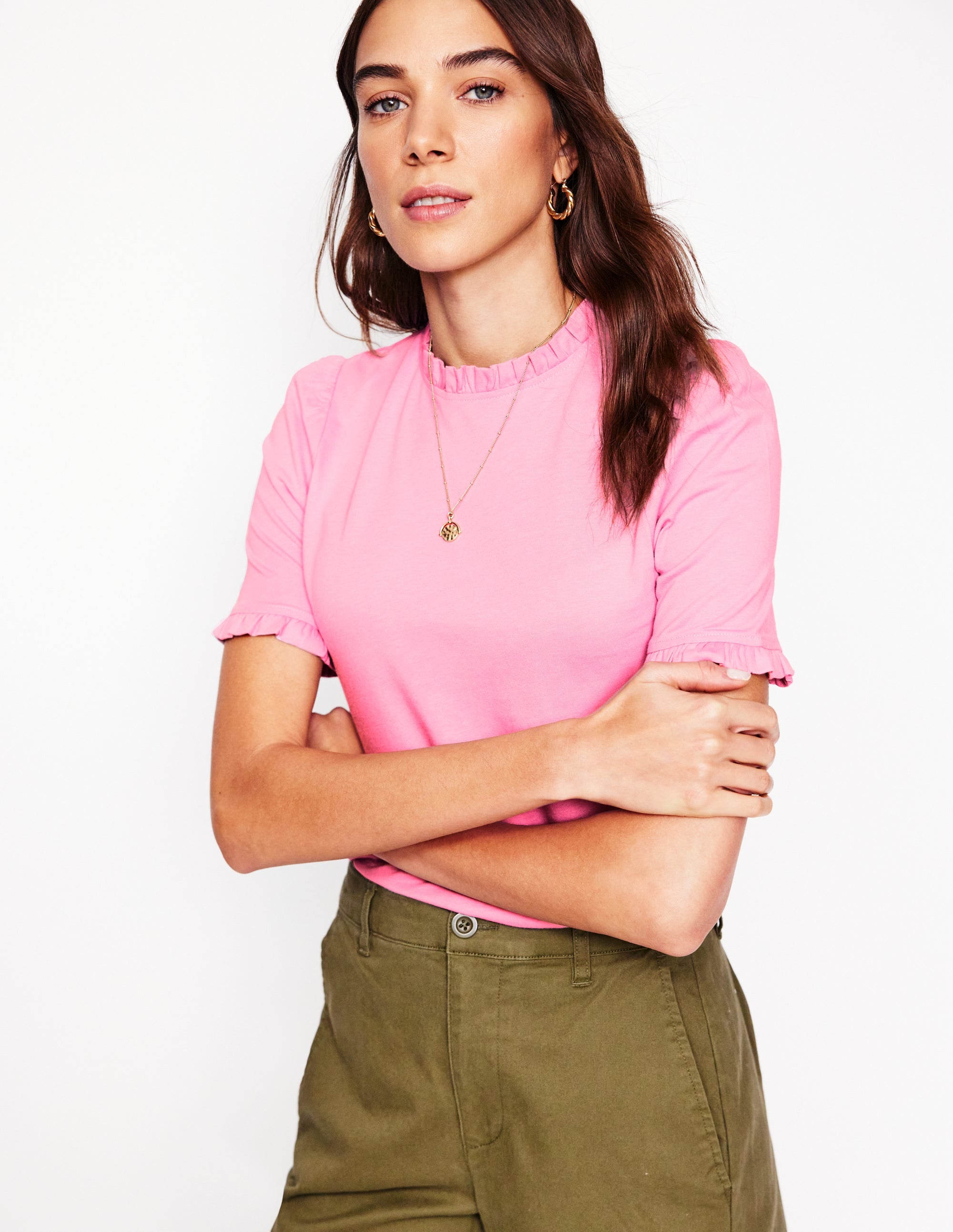  Supersoft Frill Detail T-shirt-Soft Lavender、mySite、ashleygrahame