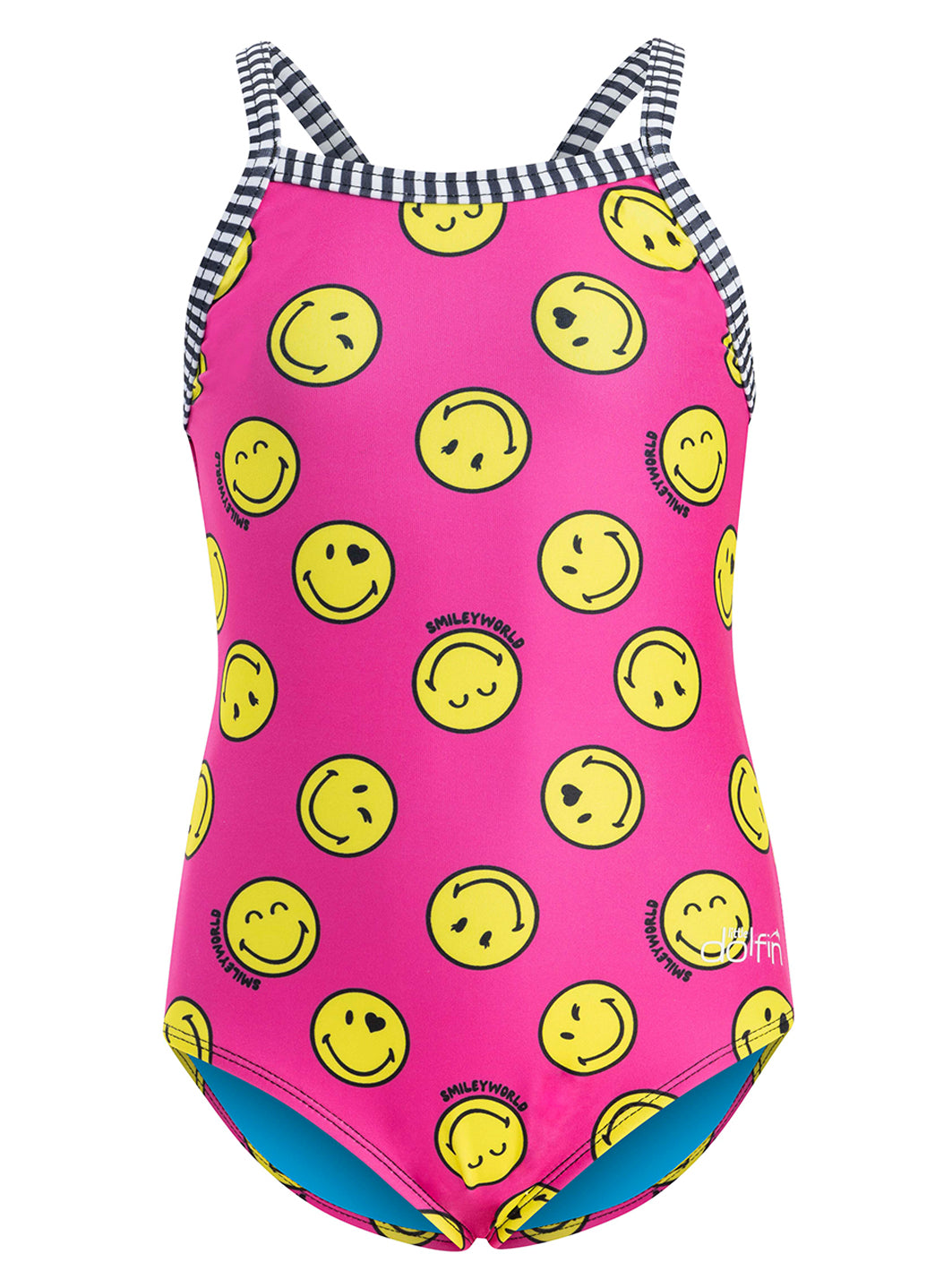 Dolfin Girls' Print Little Dolfin X SmileyWorld One Piece Swimsuit (Toddler, Little Kid)、mySite、noshort