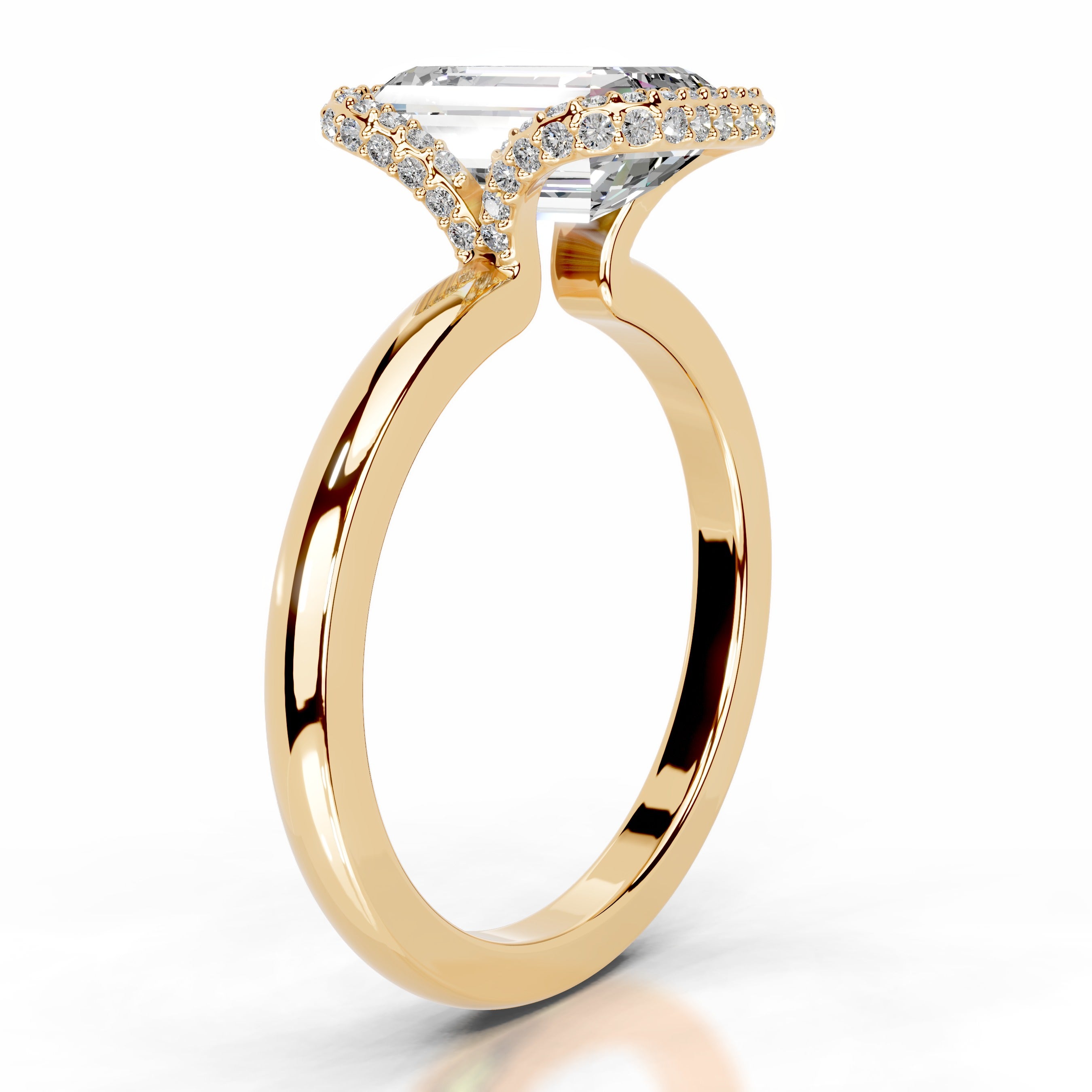 Bowie Moissanite & Diamond Ring - 18K Yellow Gold、mySite、hinf8tx79