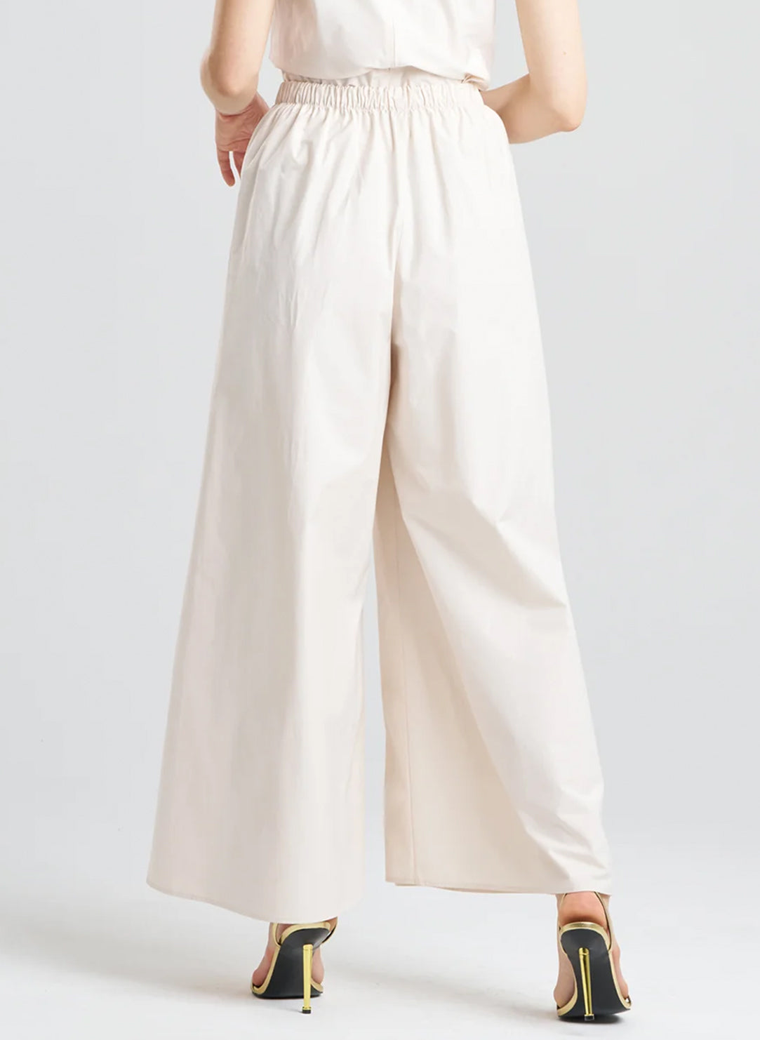  Tech Cotton Taffeta Ivory Palazzo Pants、mySite、justintrudeaud