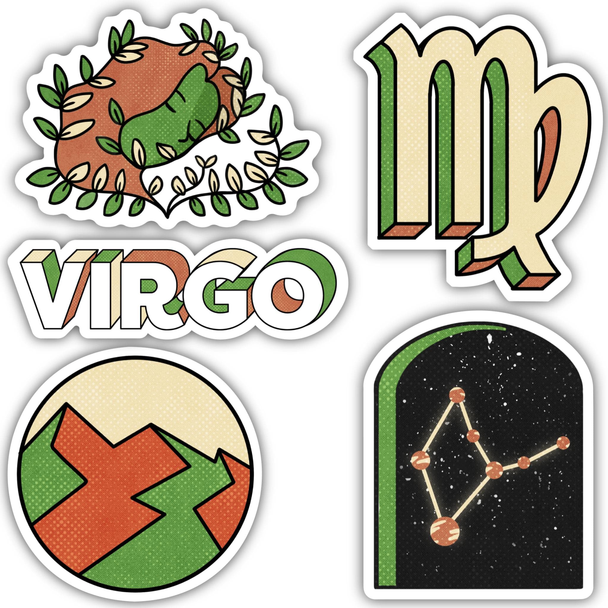  Virgo Zodiac Sticker 5 Pack、mySite、elrpsem3k