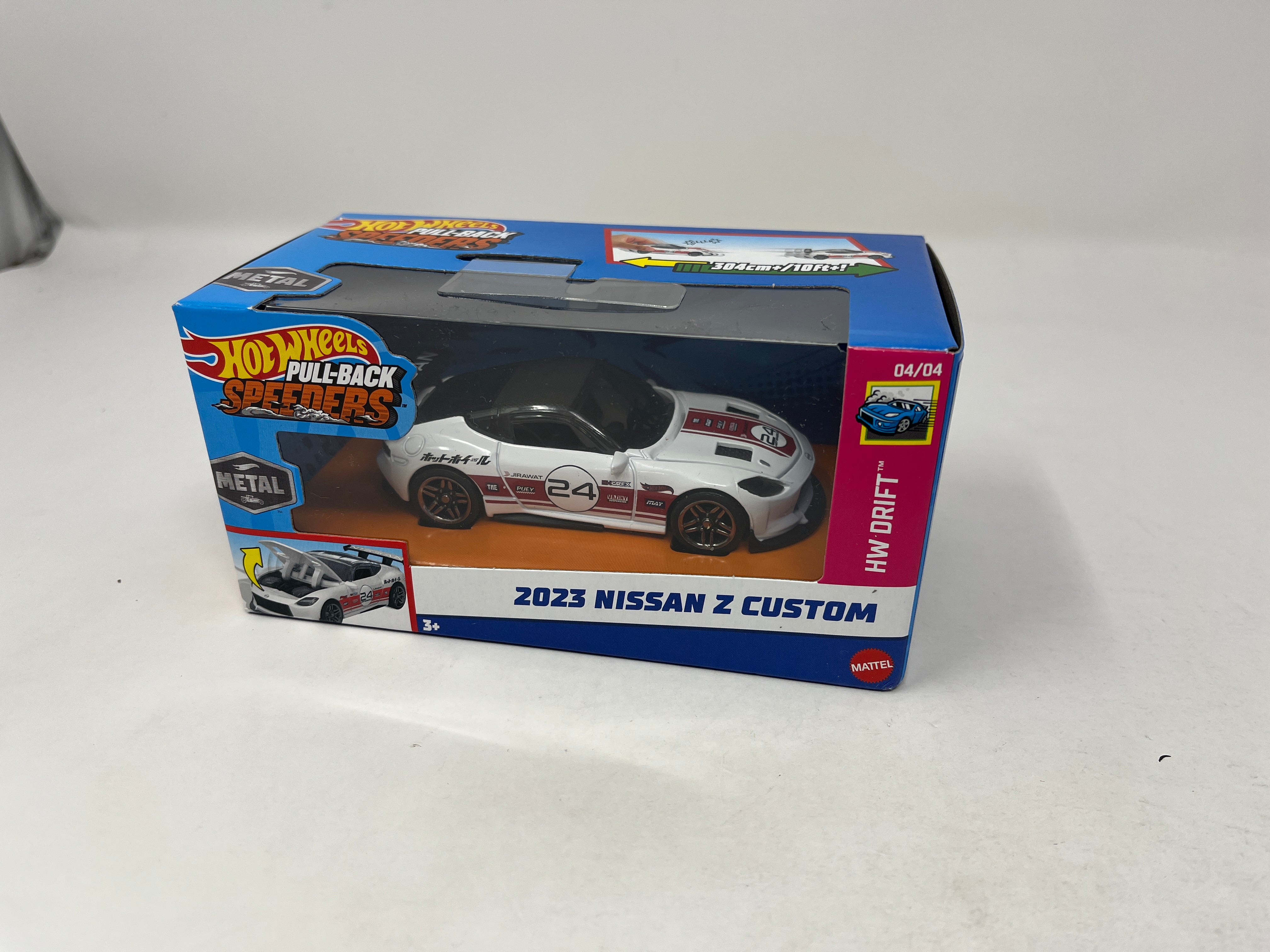 2023 Nissan Z * WHITE * 2024 Hot Wheels Pull-Back Speeders 1:43 scale Case F、mySite、hgirdovlk