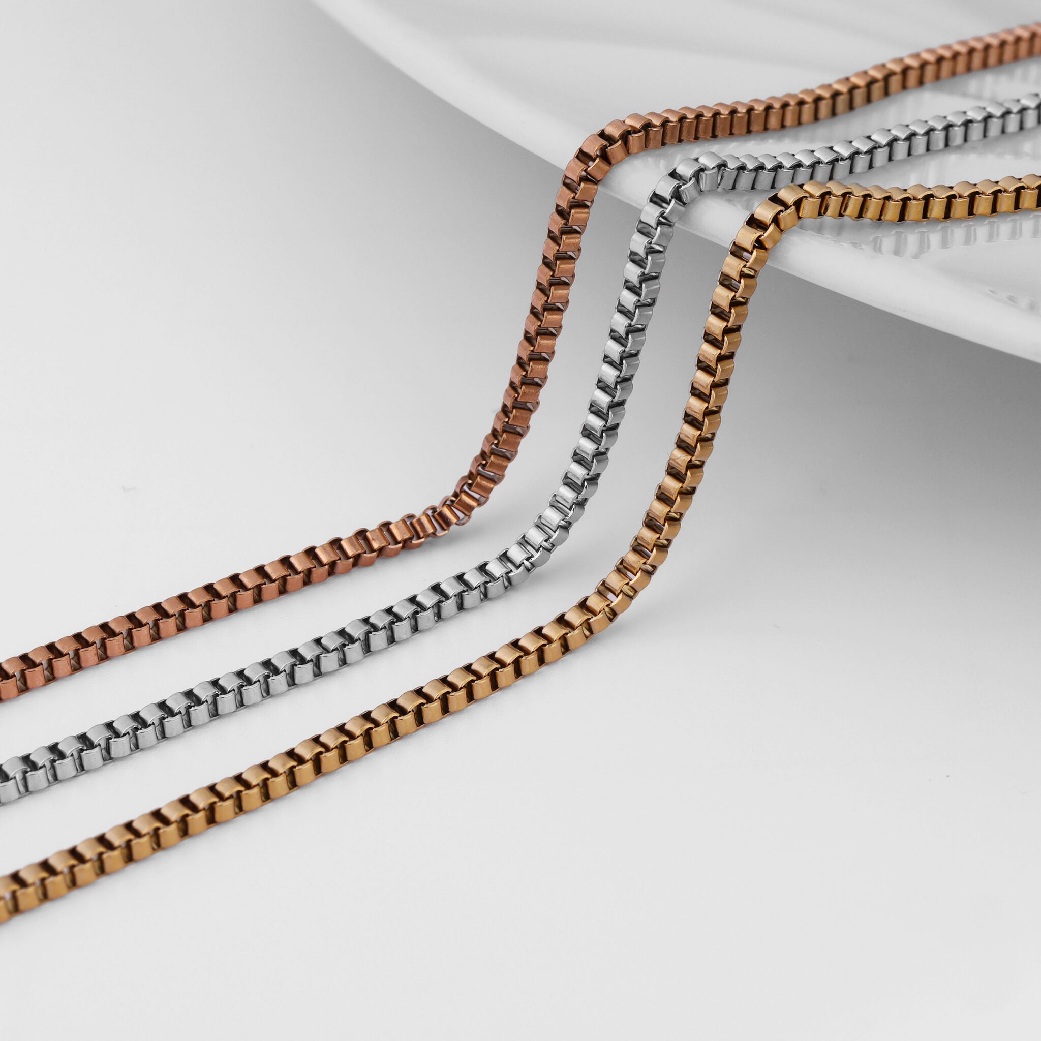 Stainless Steel 2mm Box Chain 164' Spool 50 meter / SPL0003、mySite、dreamappss