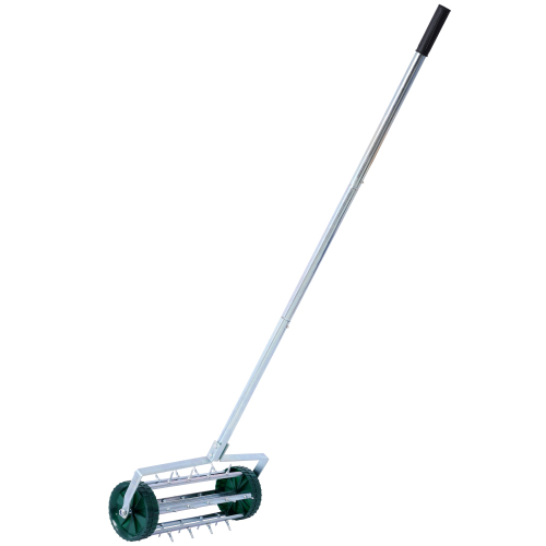 Spike Lawn Aerator, Heavy Duty Rolling Lawn Aerator, Garden Yard Rotary Push Lawn Aeration with Steel Handle、、eastwooduniform