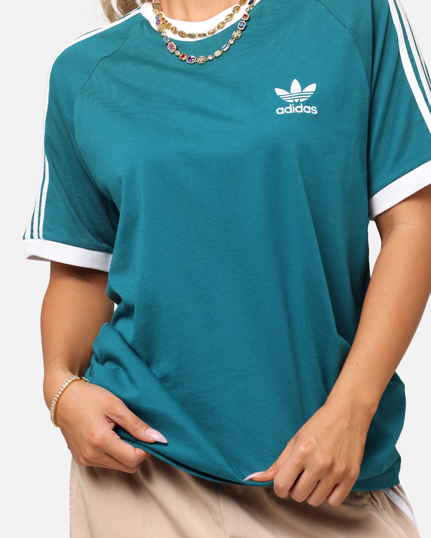 Adidas Classics 3-Stripes T-Shirt Teal、mySite、zt4zffjzw