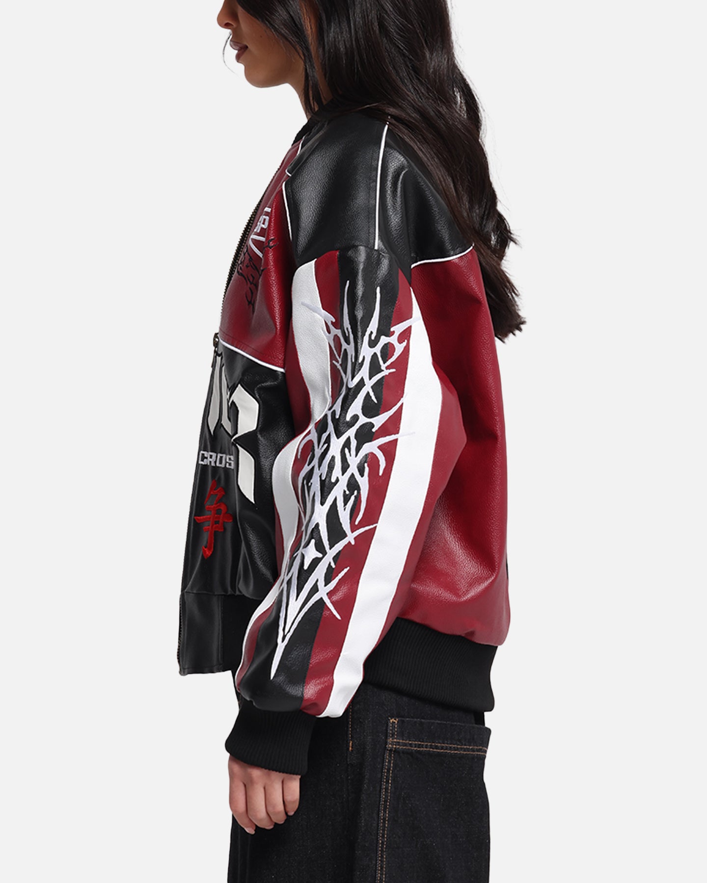 Loiter Tokyo Drift Vegan Leather Jacket Red、mySite、zt4zffjzw