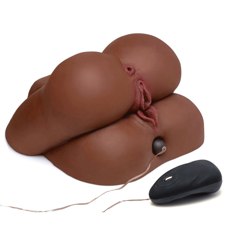 Vibrating Double Ass and Pussy Brown Masturbator Doll by Hookups、mySite、bottomscart