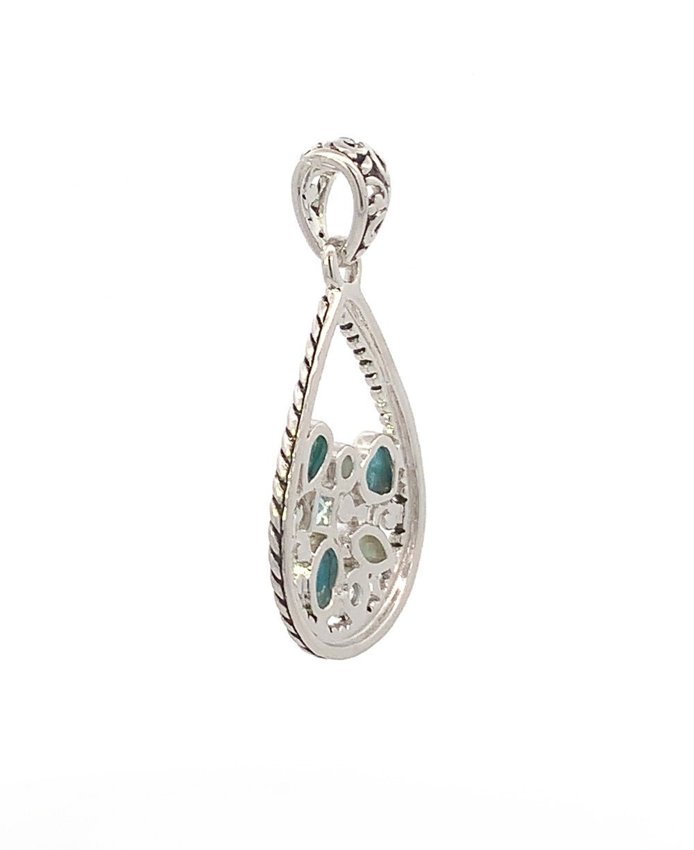 Sterling Silver Calming Blue Gemstone Pendant、mySite、topwebapps