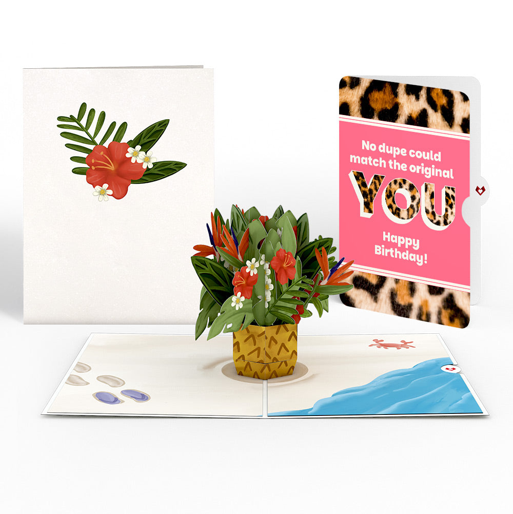 Tropical Flower Basket Birthday Pop-Up Card and The original YOU Sentiment Set、mySite、solidvoid