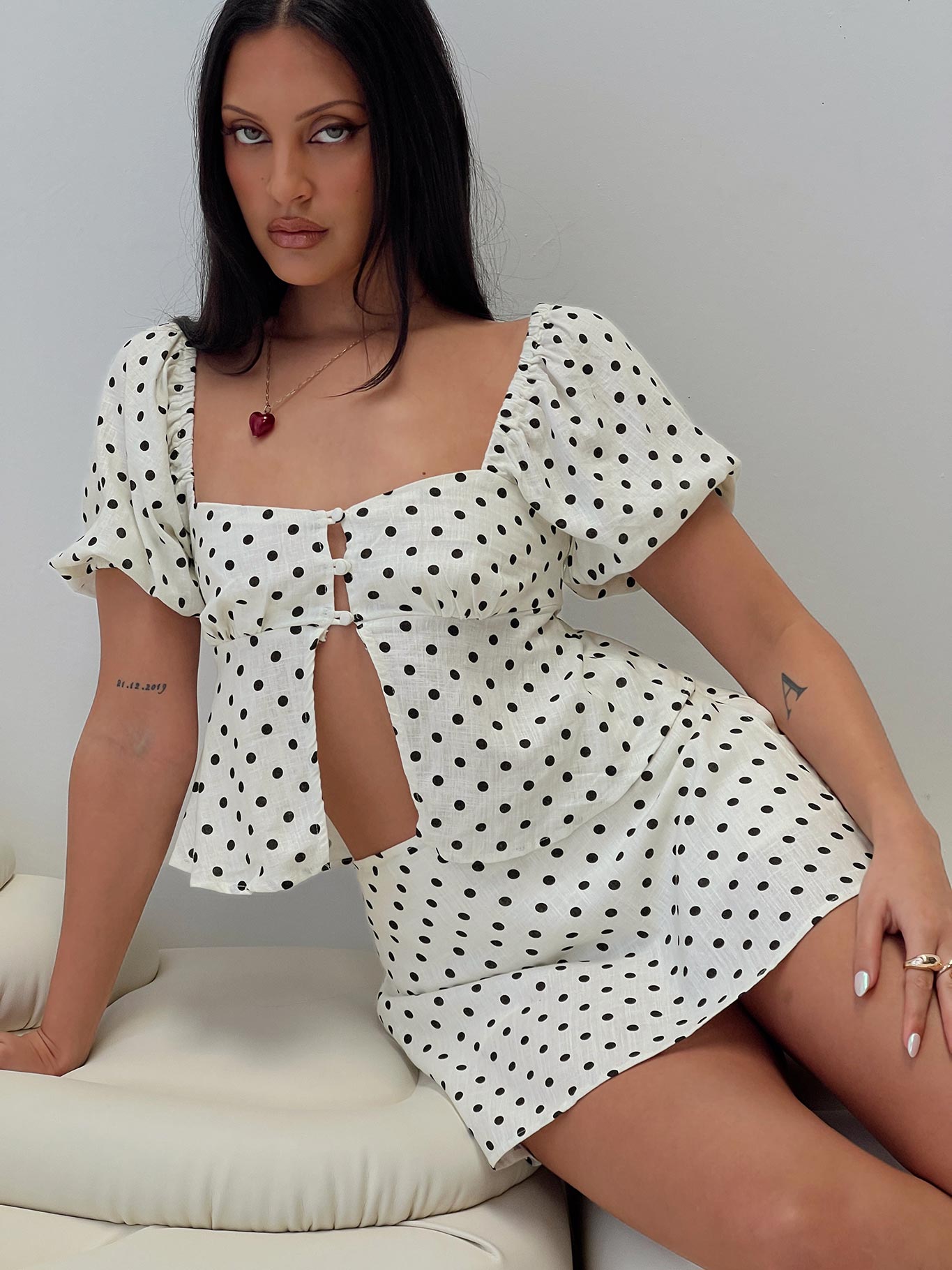 Adios Linen Blend Skort Cream/Black、mySite、solidvoid