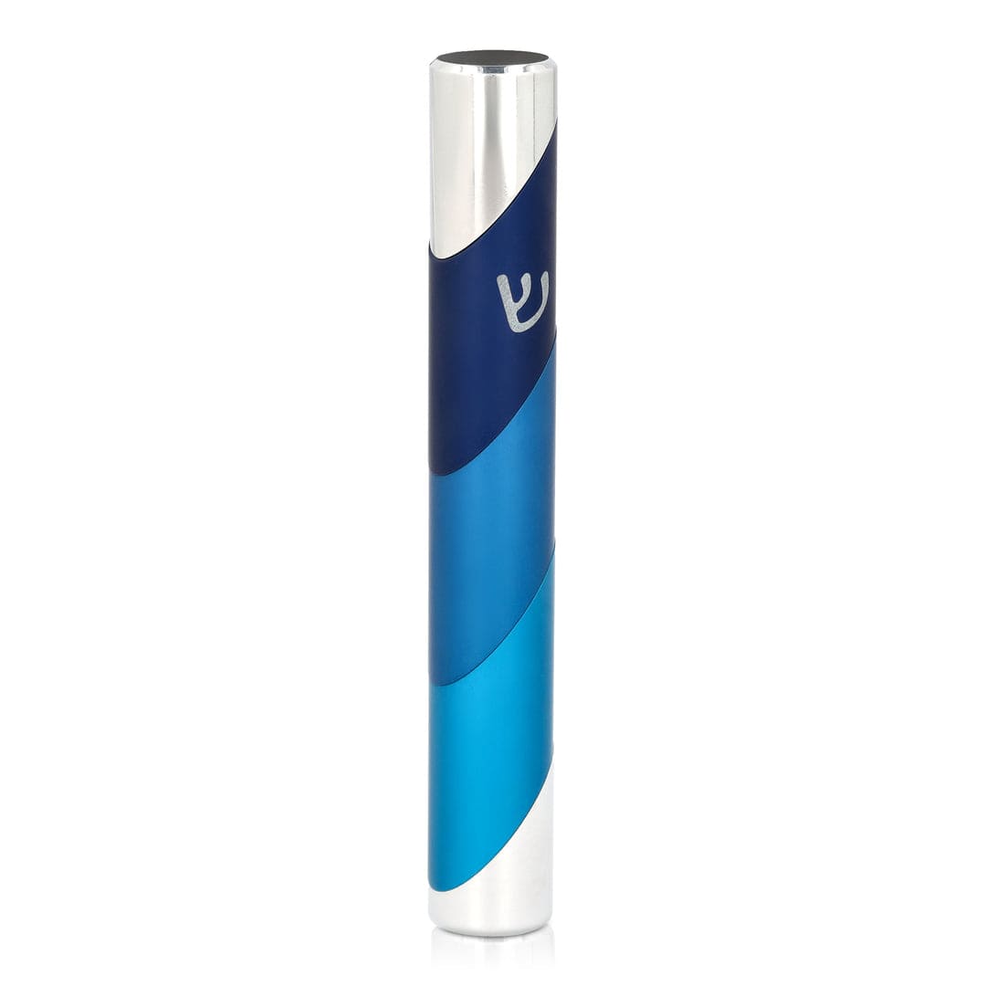 Blue Circle Wave Mezuzah by Akilov、mySite、topwebapps
