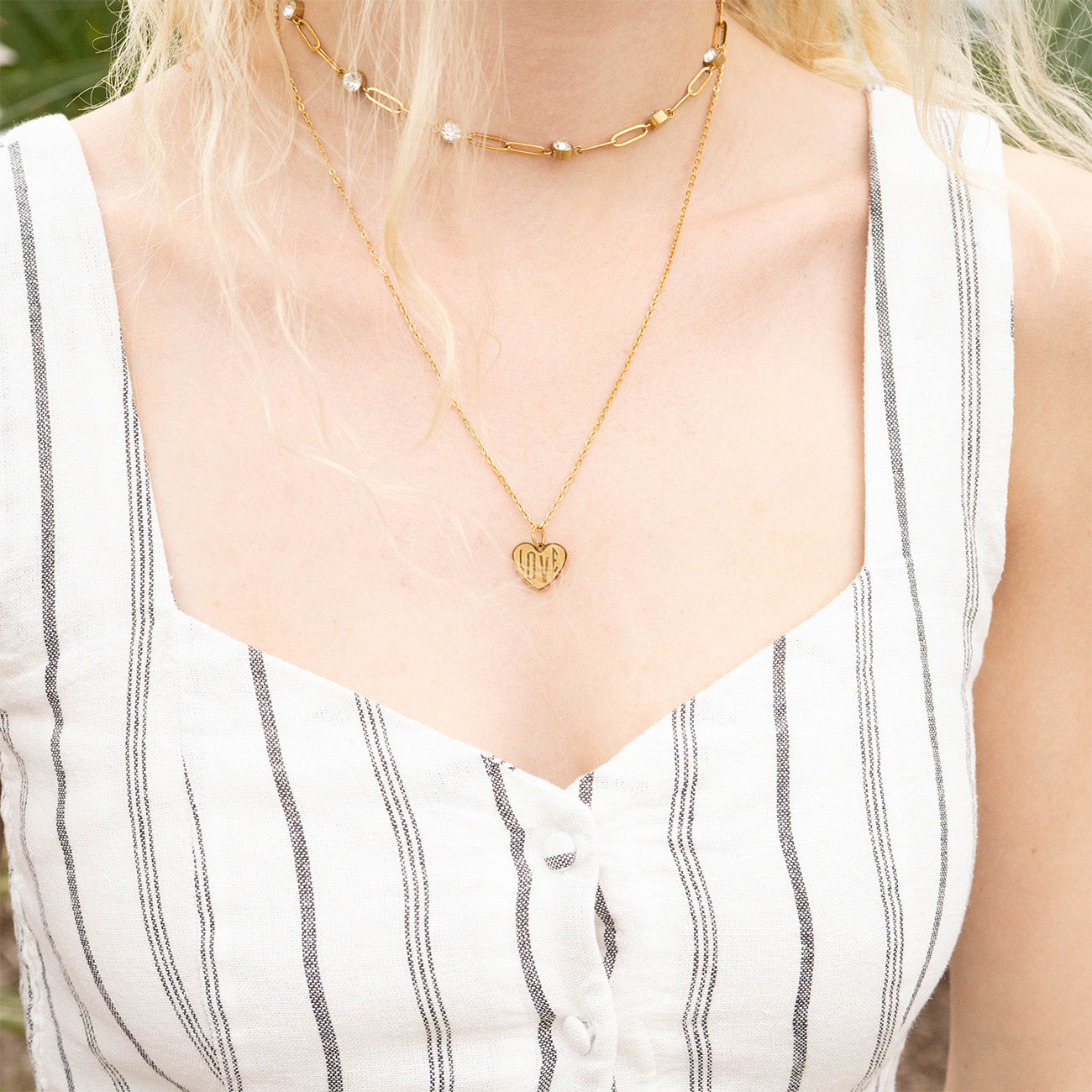 18K Gold PVD Stainless Steel Love Heart Charm / PDL0255、mySite、dreamappss